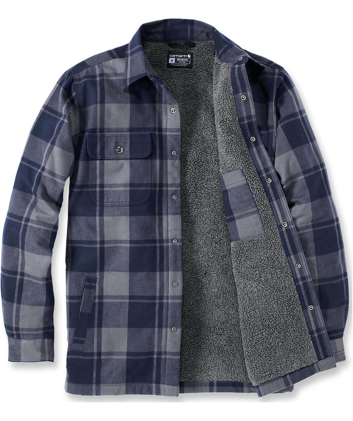 Carhartt fodrad flanellskjorta jacka, Navy