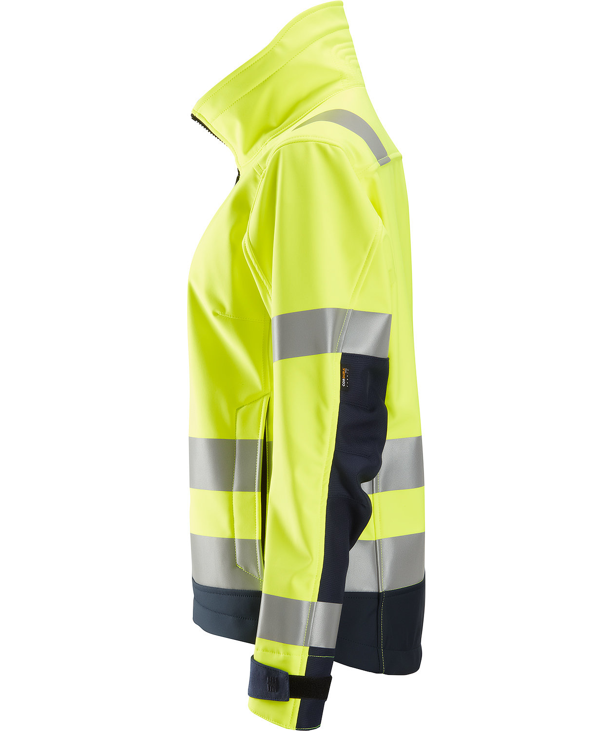 Snickers AllroundWork dame softshelljakke 1237, Hi-vis gul/marinebl&aring;, large image number 2