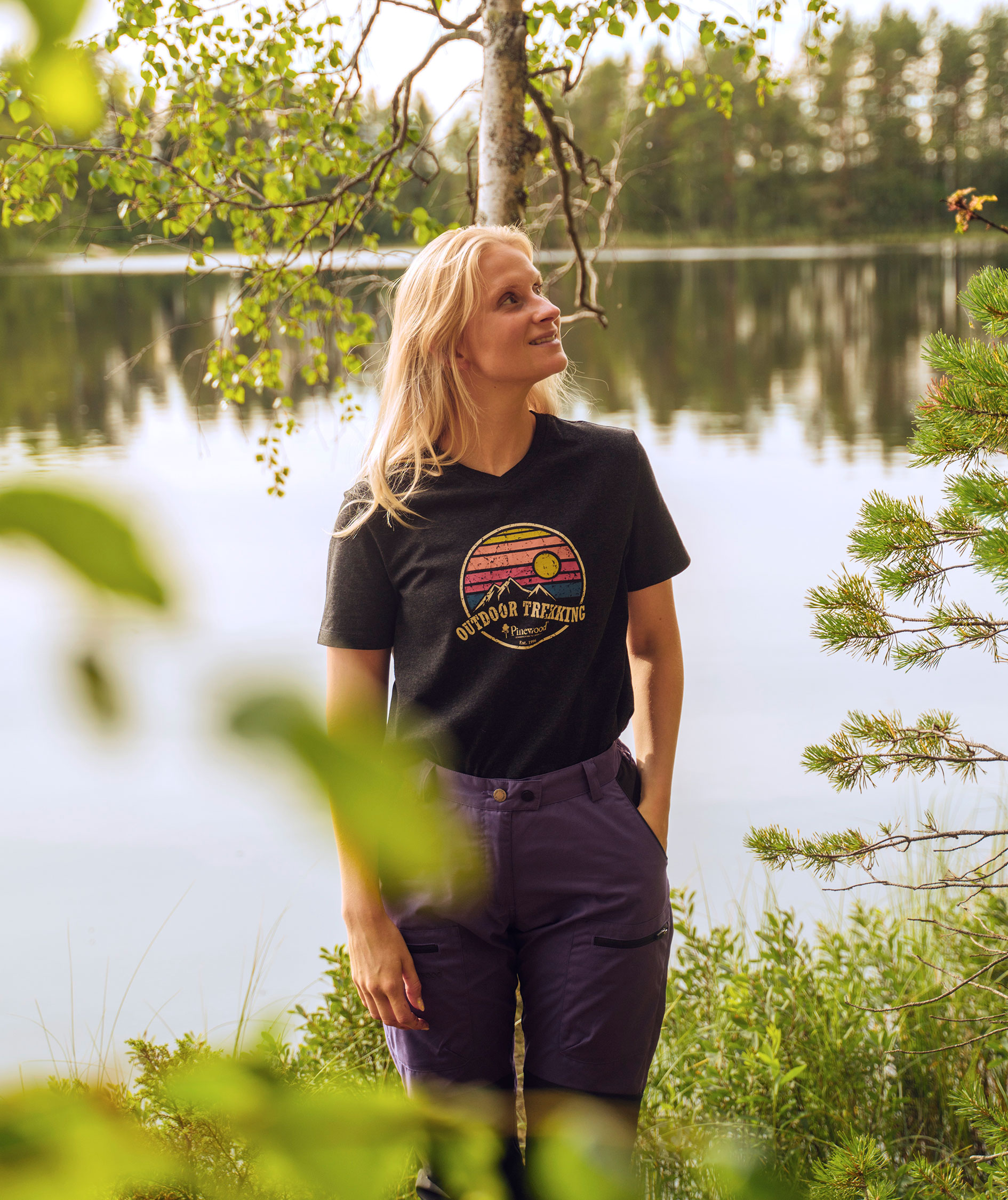 Pinewood Finnveden Outdoor dame T-shirt, Dark Anthracite melange, large image number 6