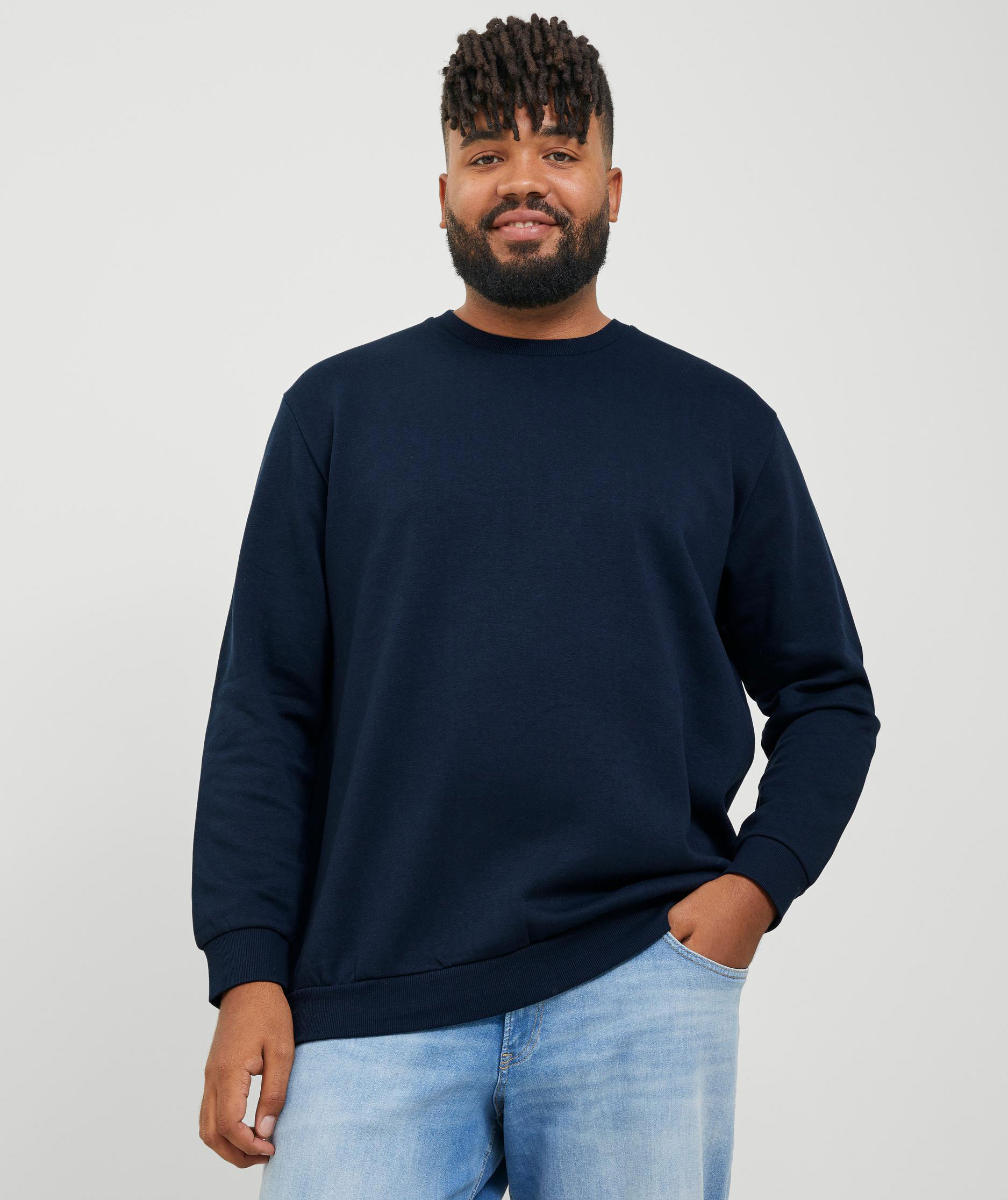 Jack & Jones Plus JJEBRADLEY Sweatshirt, Navy Blazer