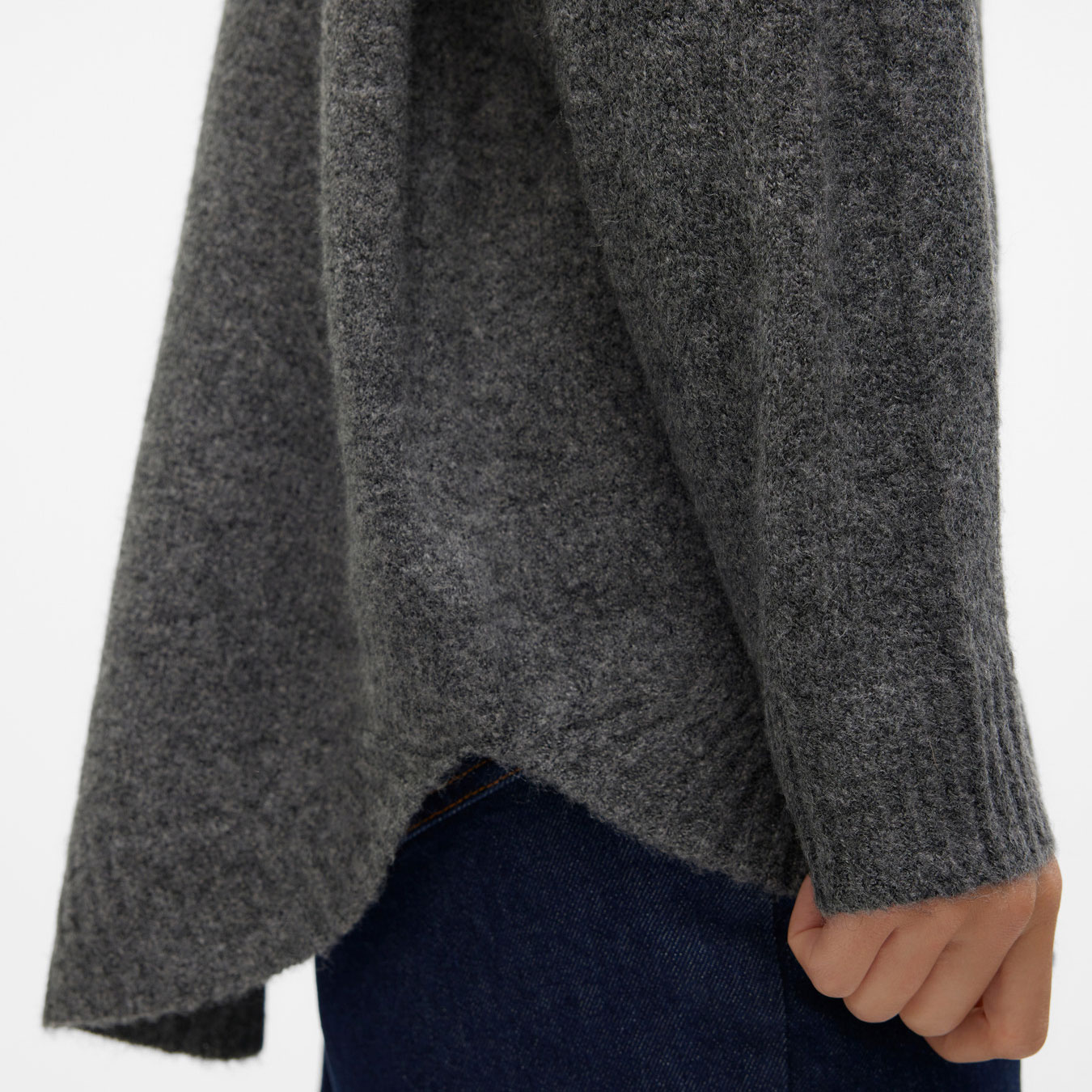 Vero Moda VAMPLAZA lang dame striktr&oslash;je, Medium Grey Melange, large image number 4