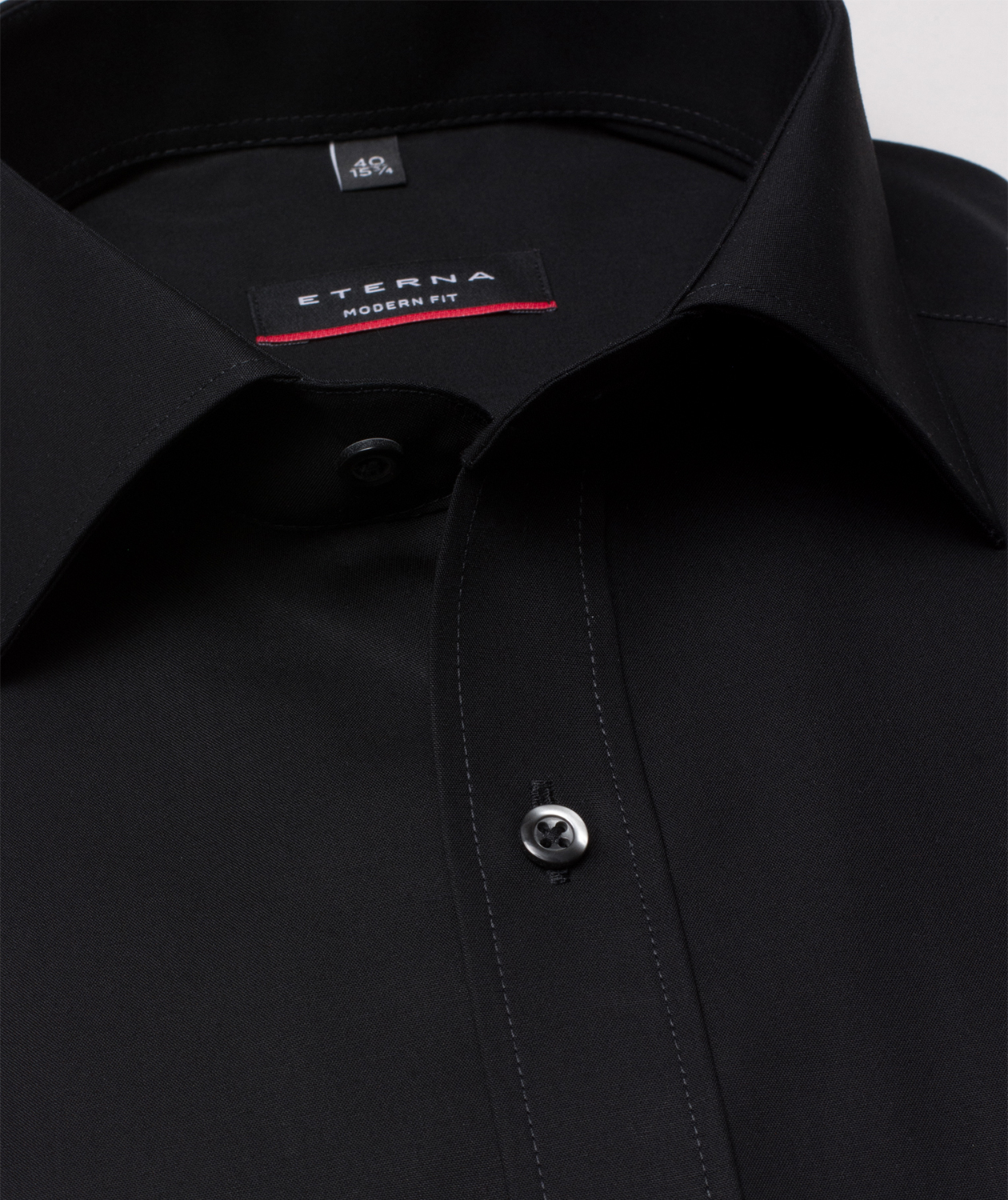 Eterna Modern fit kort&auml;rmad Poplin skjorta, Black, large image number 3