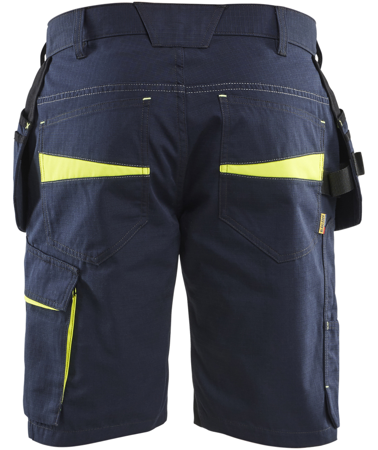 Bl&aring;kl&auml;der Unite Handwerkershorts, Dunkel Marine/Hi-Vis Gelb, large image number 1
