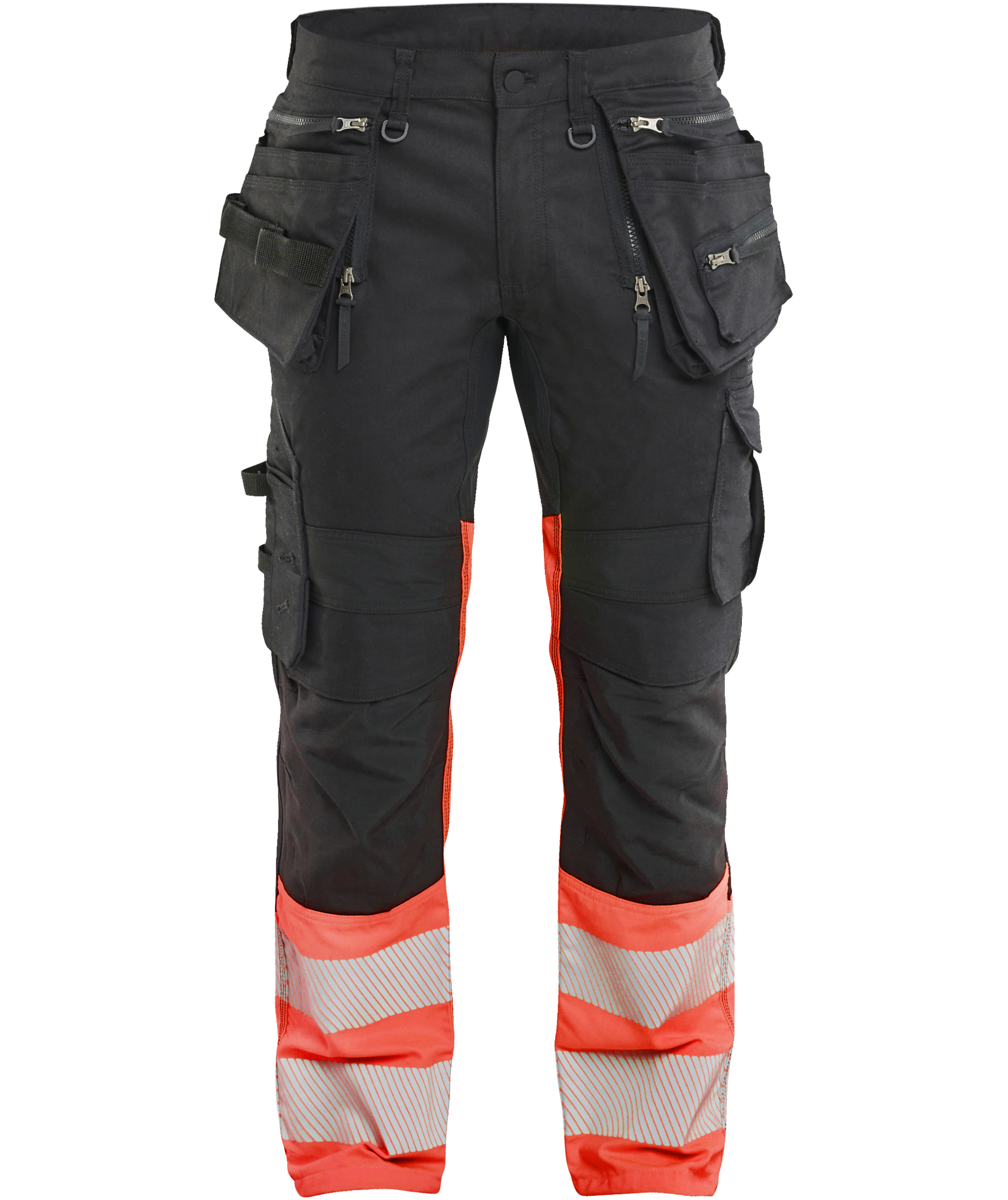 Bl&aring;kl&auml;der h&aring;ndverksbukse, Svart/Hi-Vis R&oslash;d