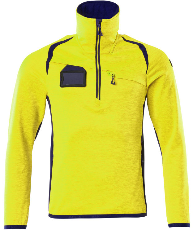 Mascot Accelerate Safe fleece sweater, Hi-Vis Yellow/Dark Petroleum, Hi-Vis Yellow/Dark Petroleum, swatch