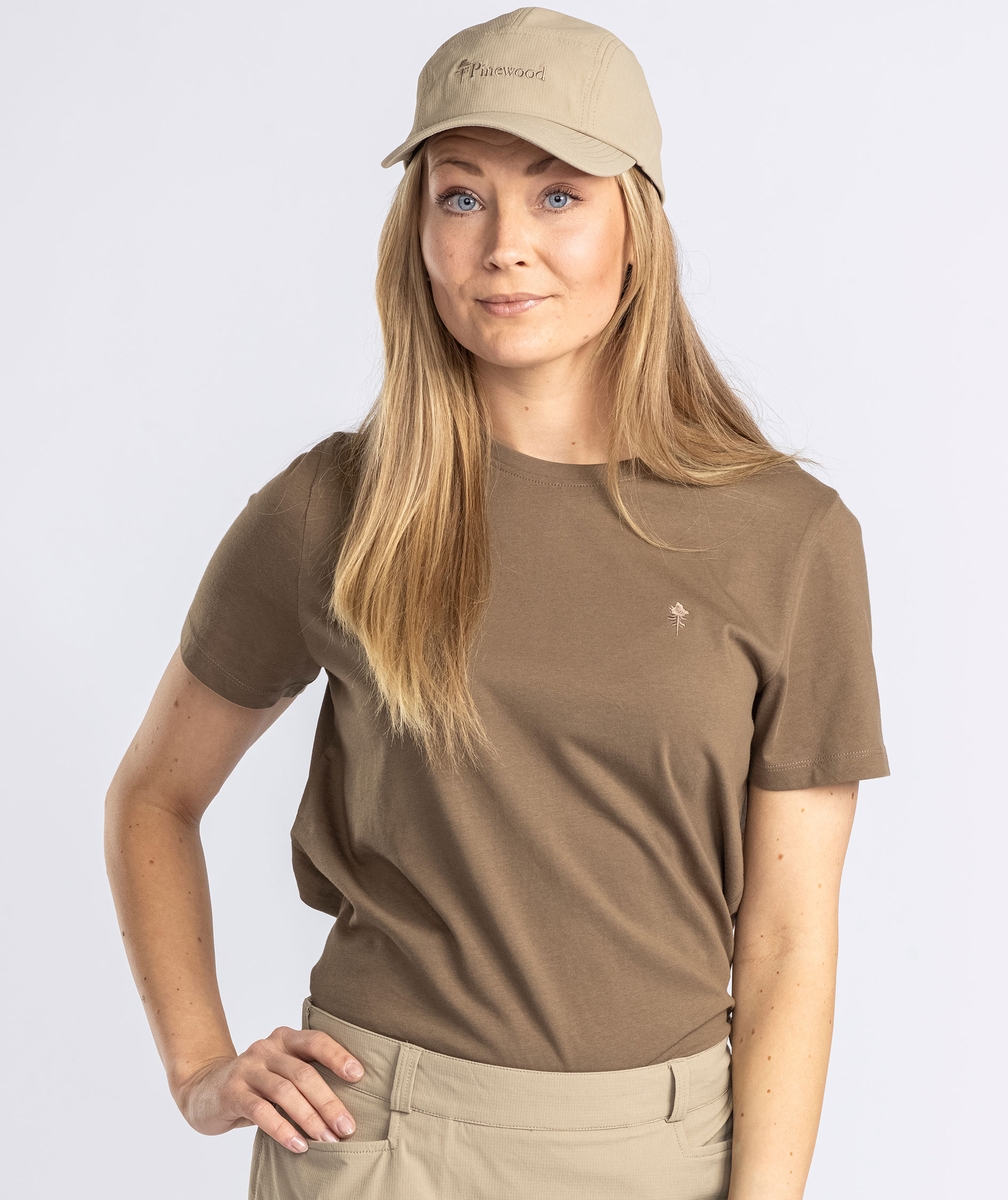 Pinewood 3-pak dame T-shirt, Green/Hunting Brown/Khaki, large image number 9