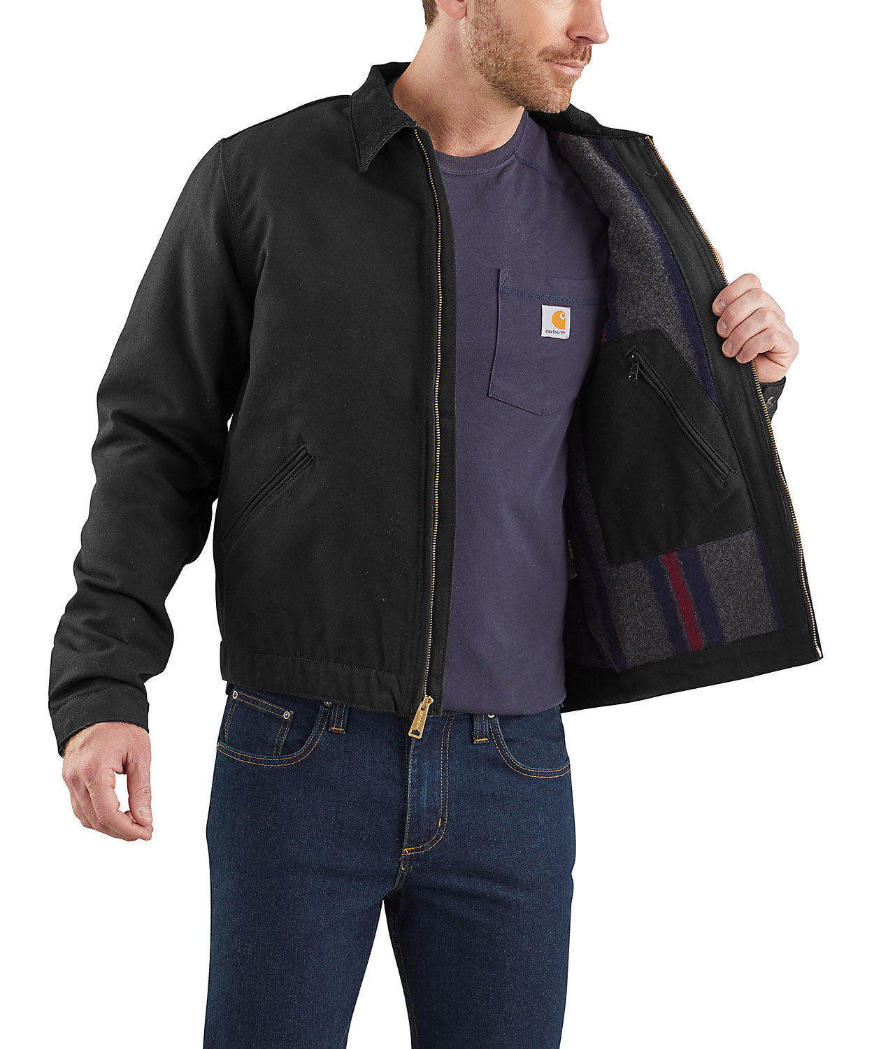 Carhartt Duck Detroit jakke, Sort, large image number 6