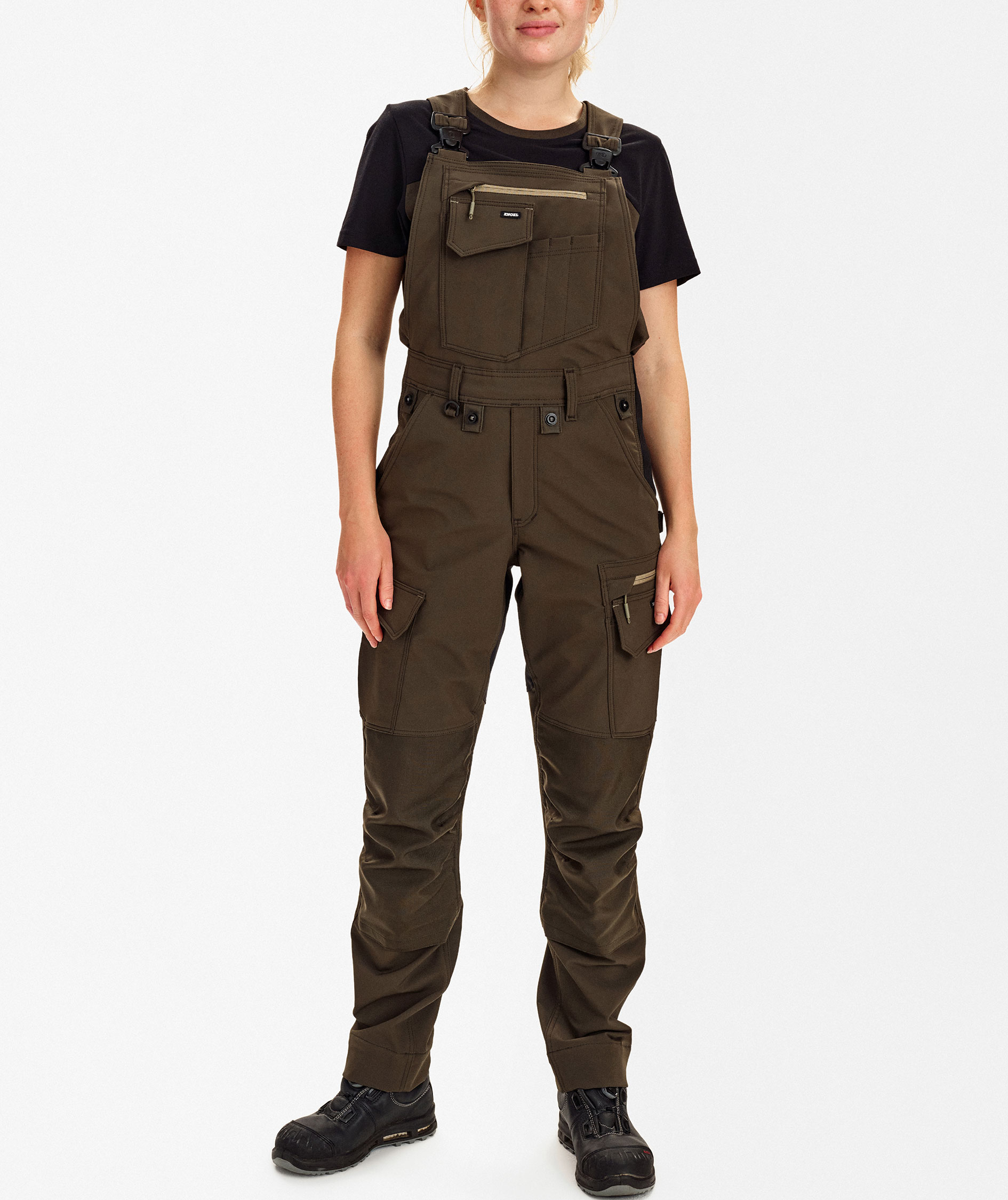 Engel Entire h&auml;ngselbyxa full stretch dam, Forest Green/Black, large image number 1