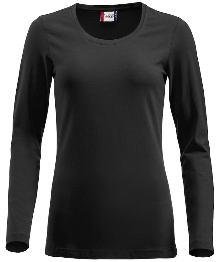 Clique Carolina l&aring;ng&auml;rmad T-shirt dam, Svart