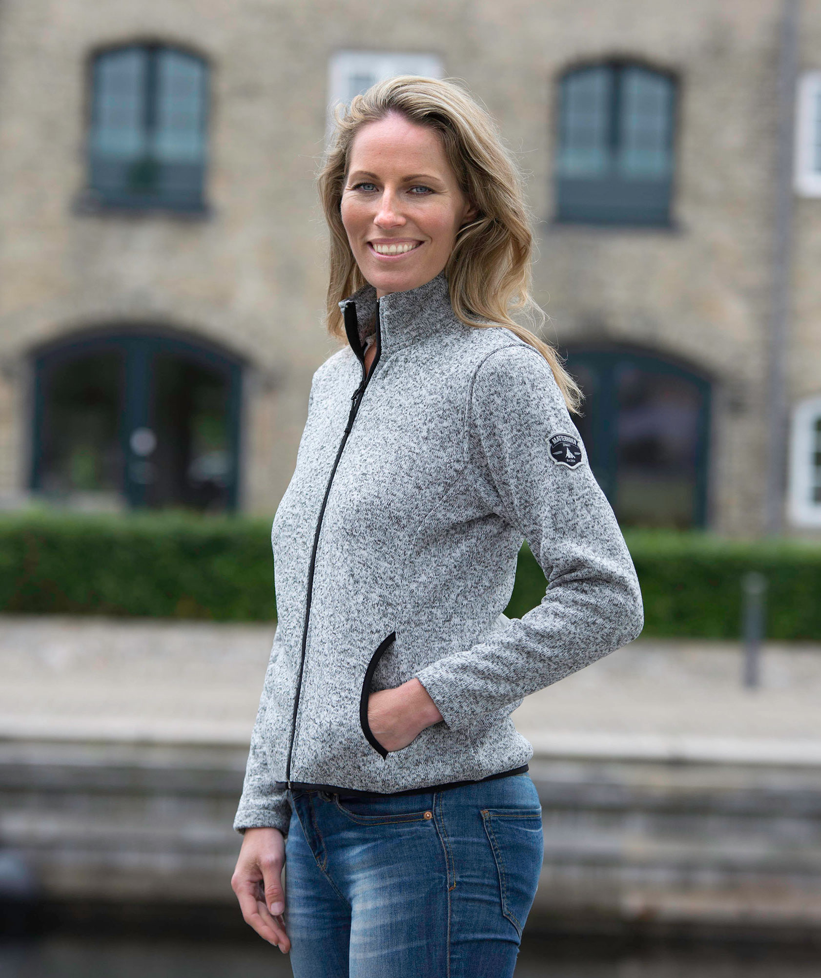 Matterhorn Almer stickad fleecejacka dam, Ljusgr&aring;, large image number 5