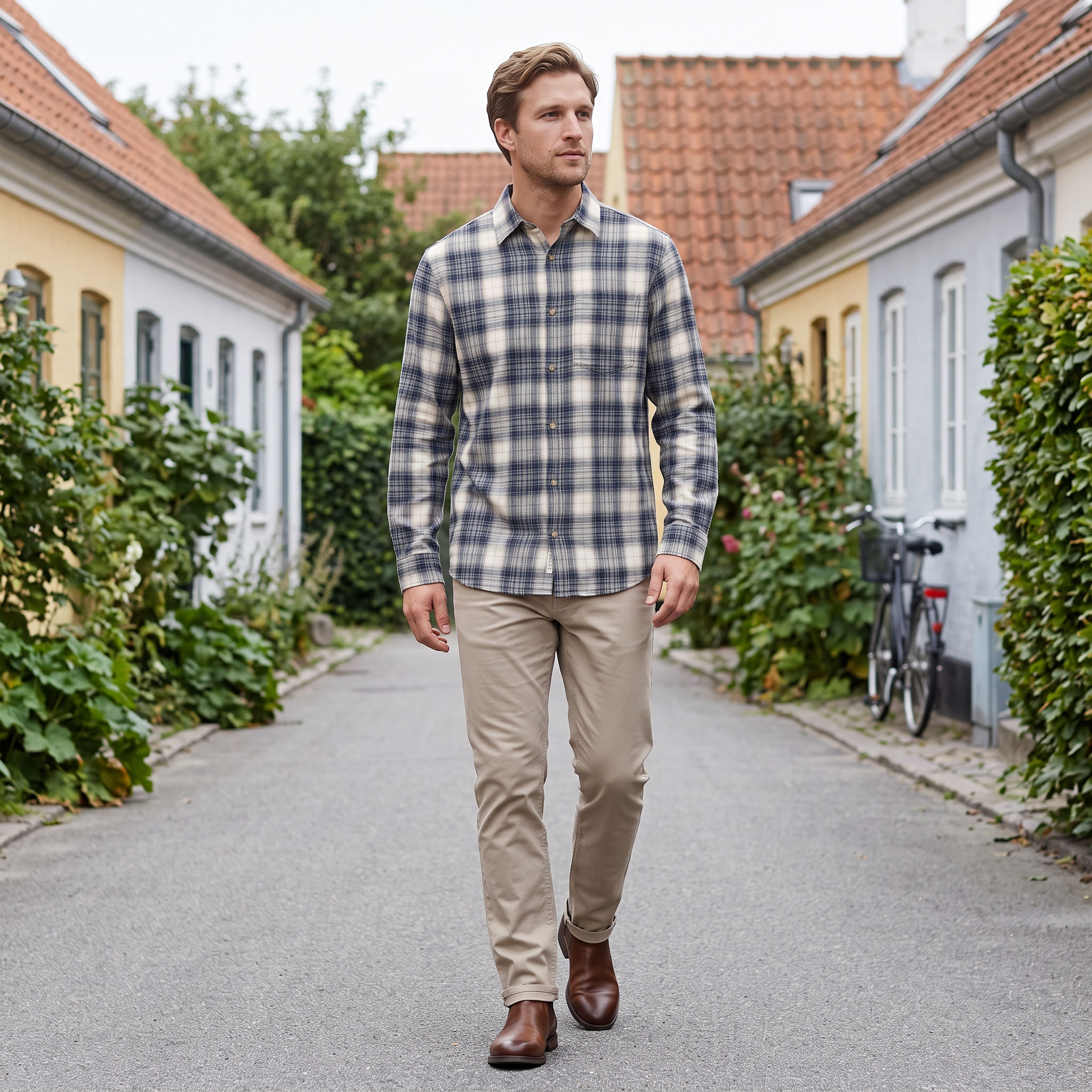 Jack & Jones JJJAMES flannelskjorte, Cloud Dancer