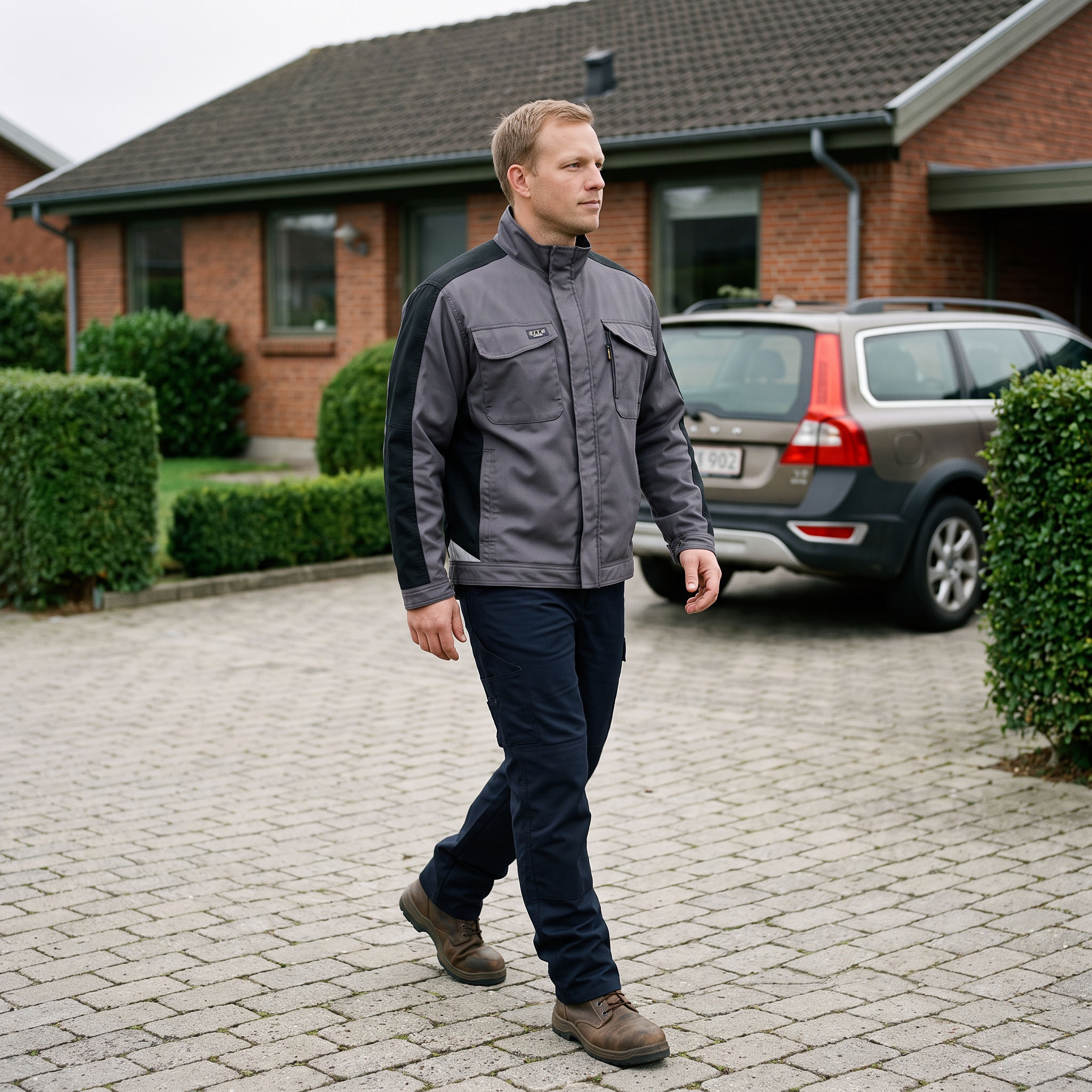 J.A.K. work jacket 1602, Grey/Black
