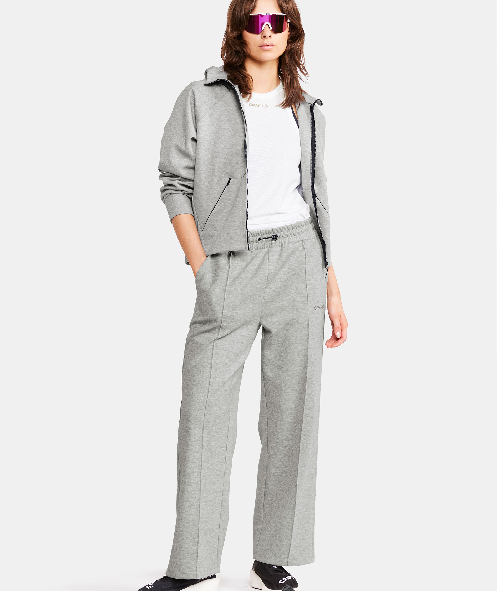 Craft ADV Join hoodie med dragkedja, Grey melange