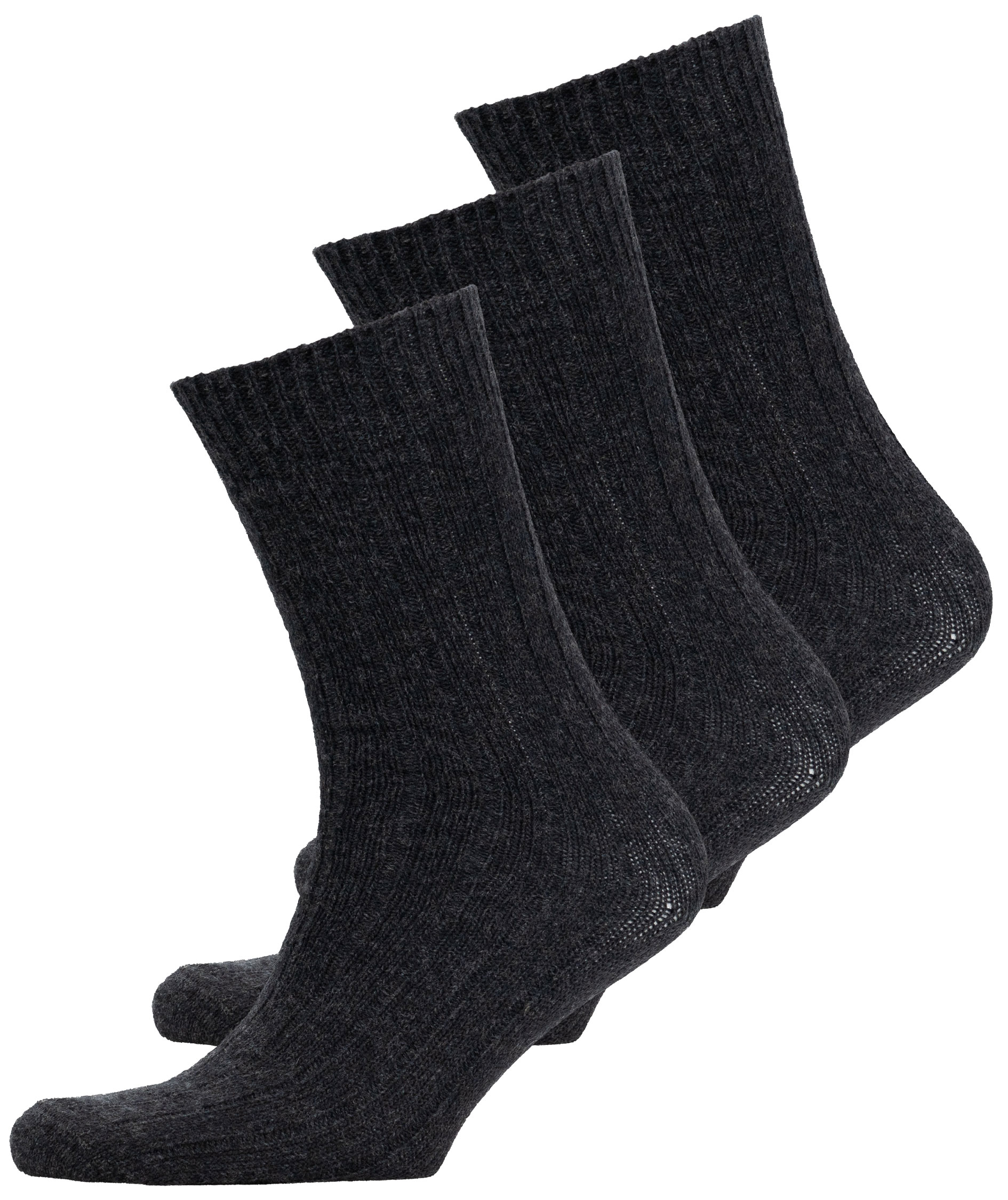 Westborn 3-pack wool socks, Anthracite Grey Melange