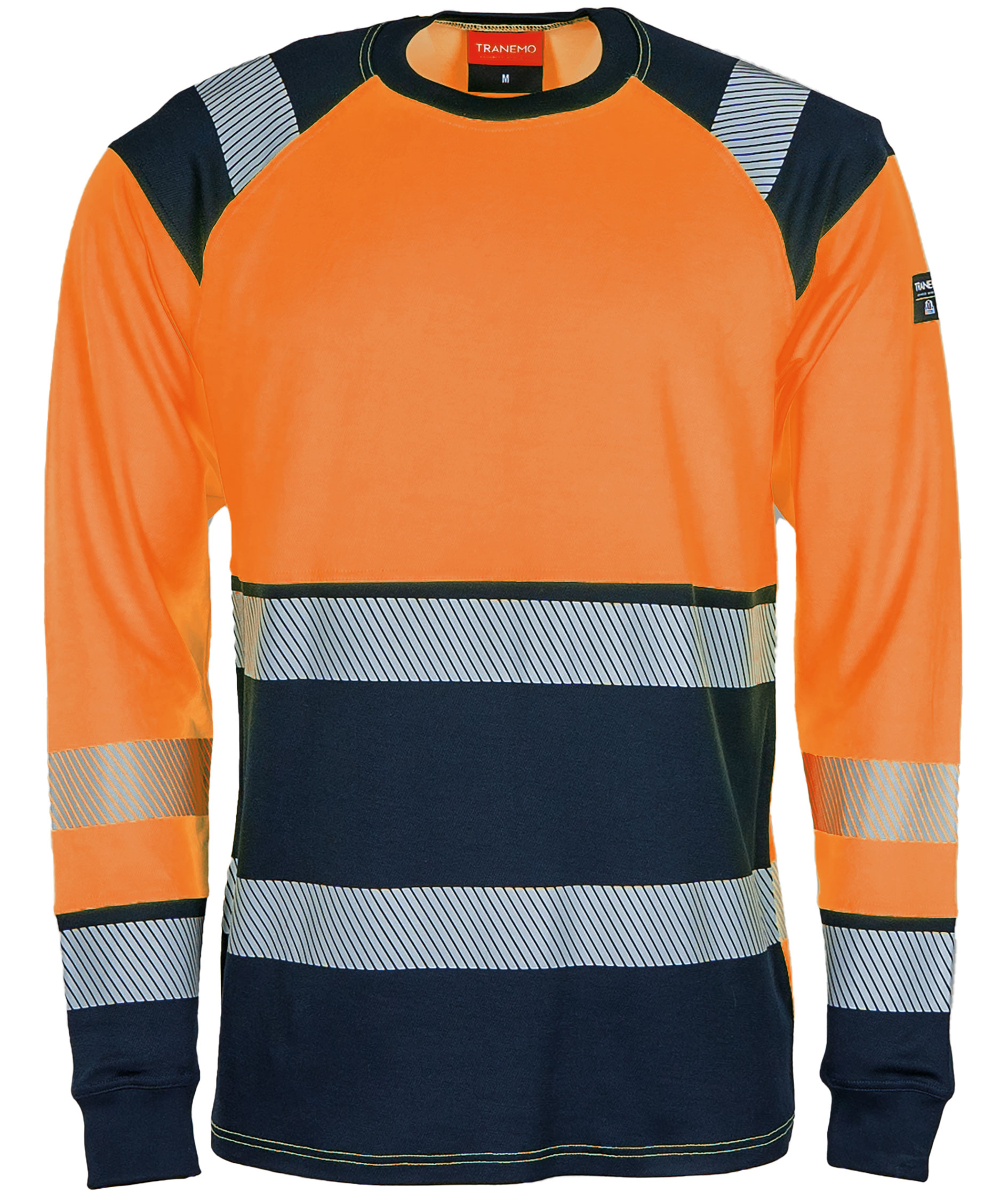 Tranemo lang&auml;rmliges T-Shirt, Hi-Vis Orange/Marine