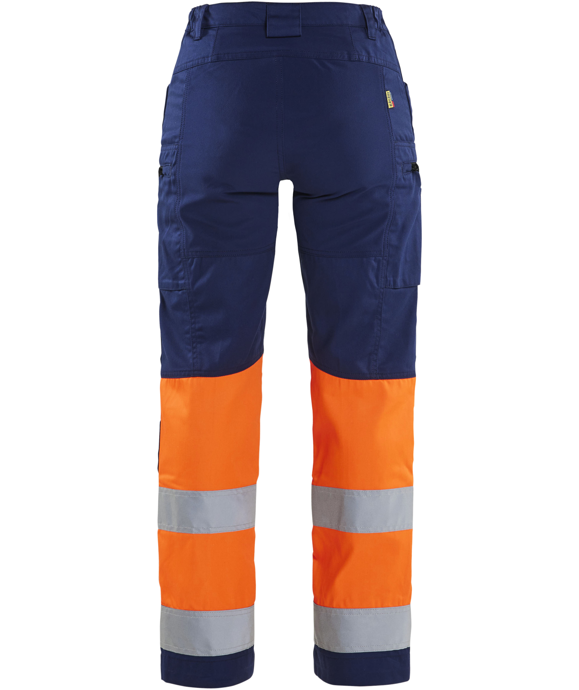Bl&aring;kl&auml;der dame arbejdsbukser, Marine/Hi-Vis Orange, large image number 2