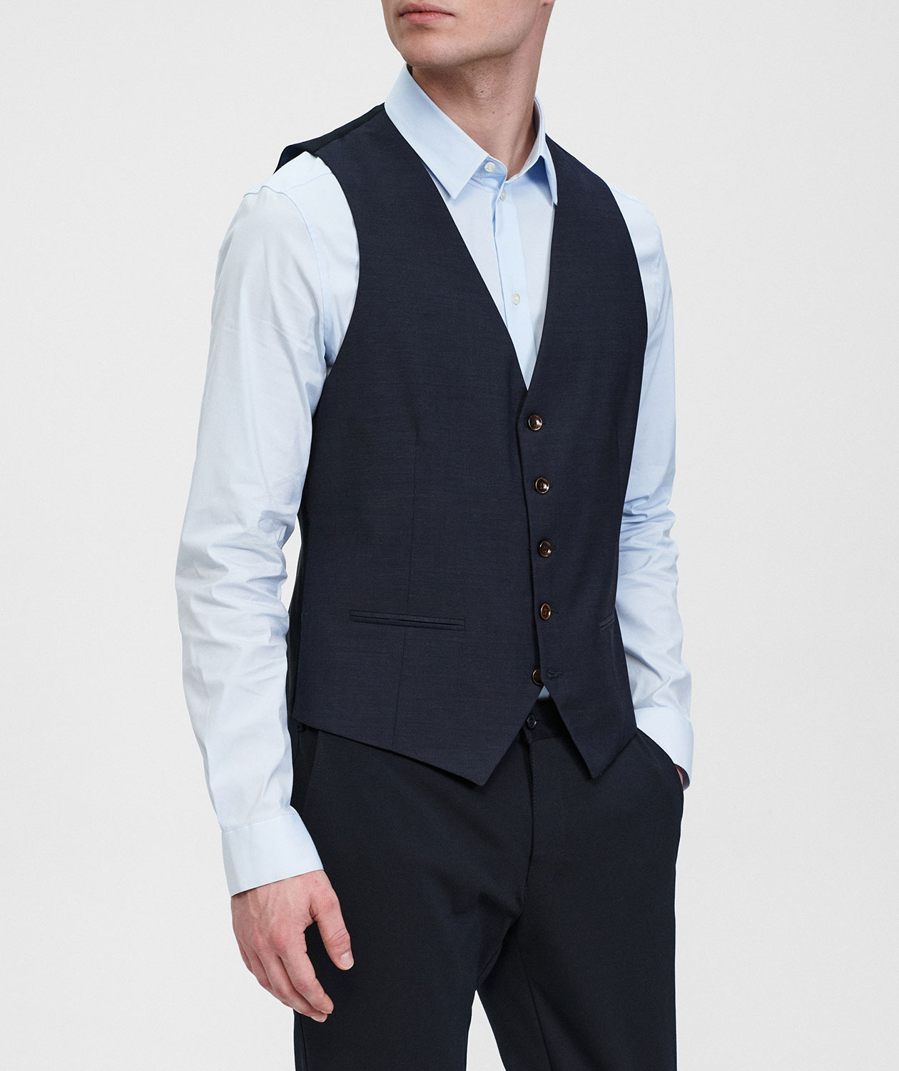 Sunwill Weft Stretch Modern Fit Weste, Navy, large image number 3