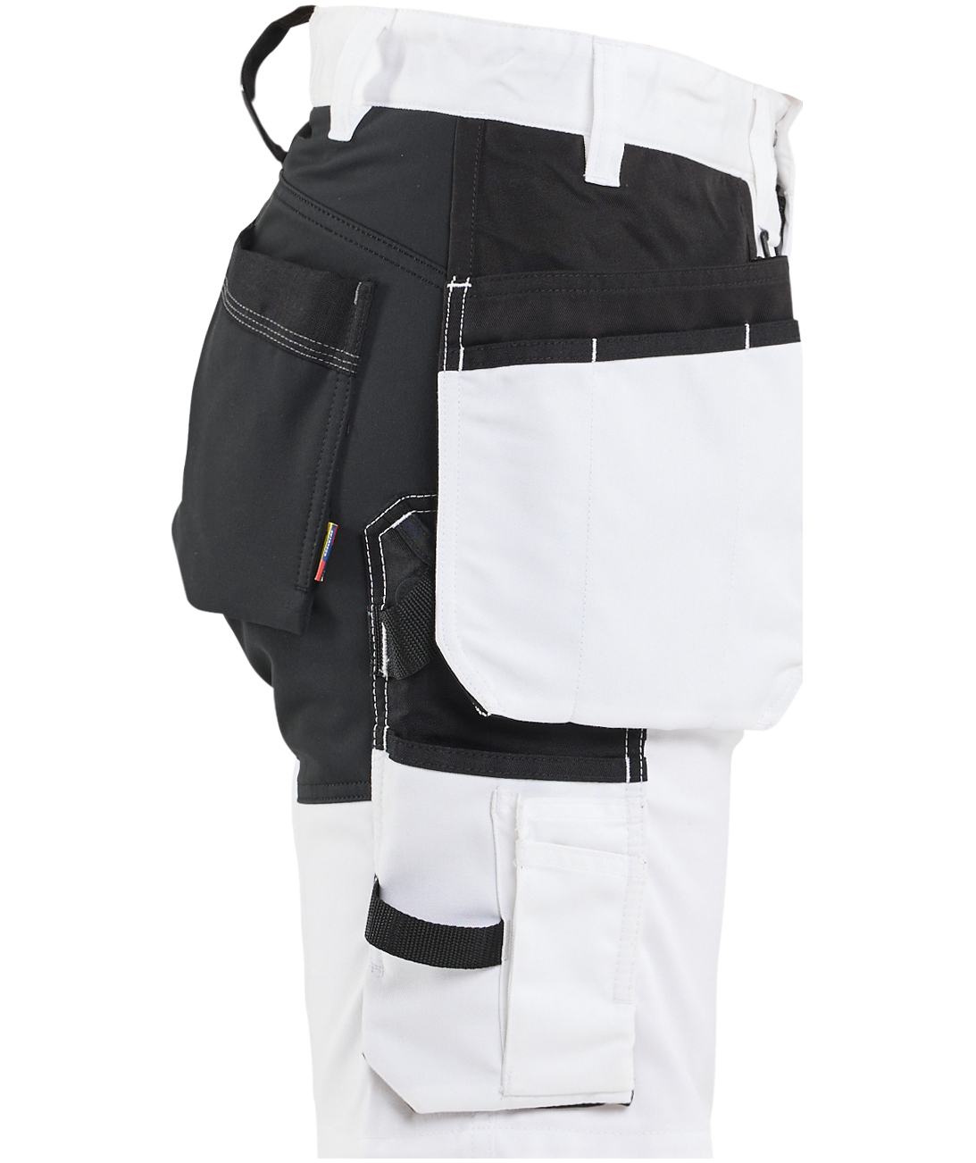 Bl&aring;kl&auml;der dame h&aring;ndv&aelig;rkershorts, Hvid/Sort, large image number 2