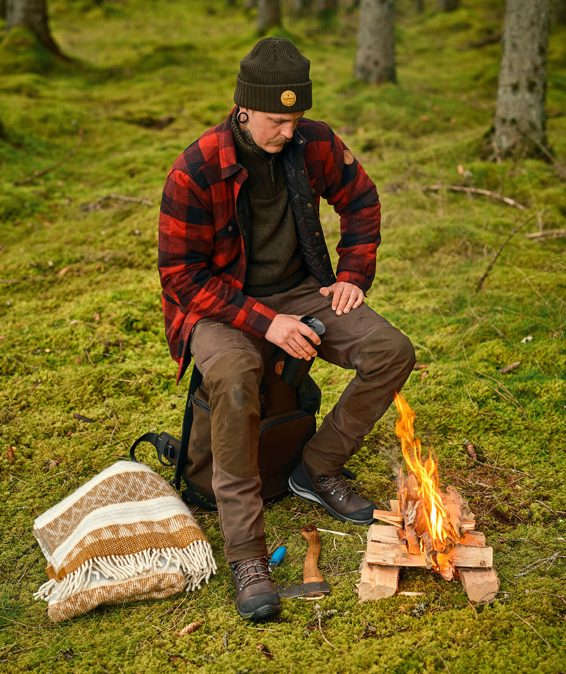 Pinewood Canada Classic 2.0 foret skovmandsskjorte, R&oslash;d