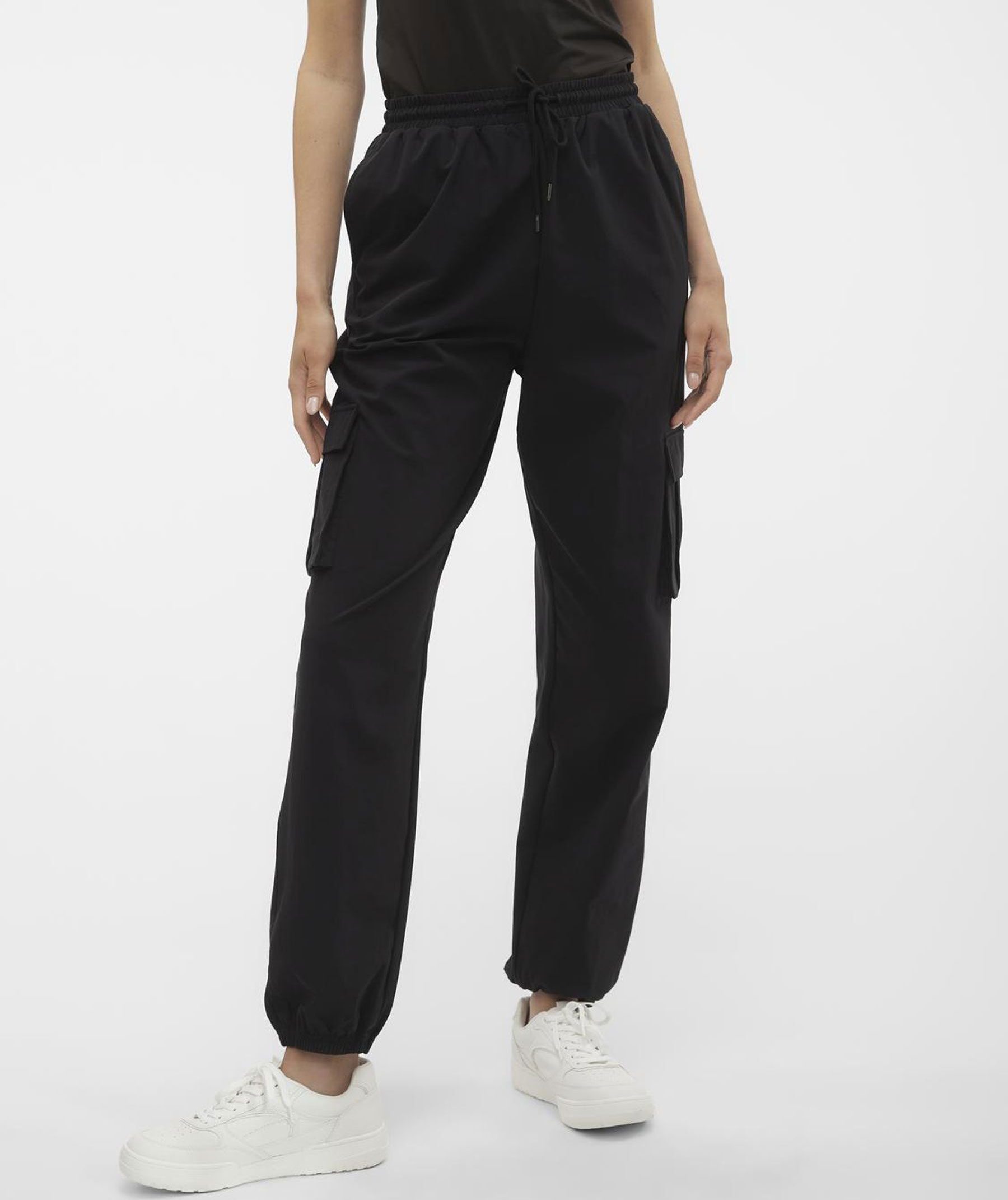 Vero Moda VMKIMBERLY stretch cargobyxa dam, Black, large image number 4