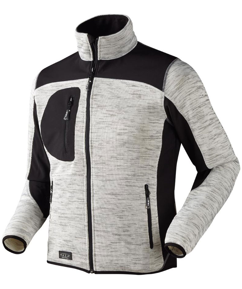 J.A.K. knitted fleece jacket 6155, Grey melange