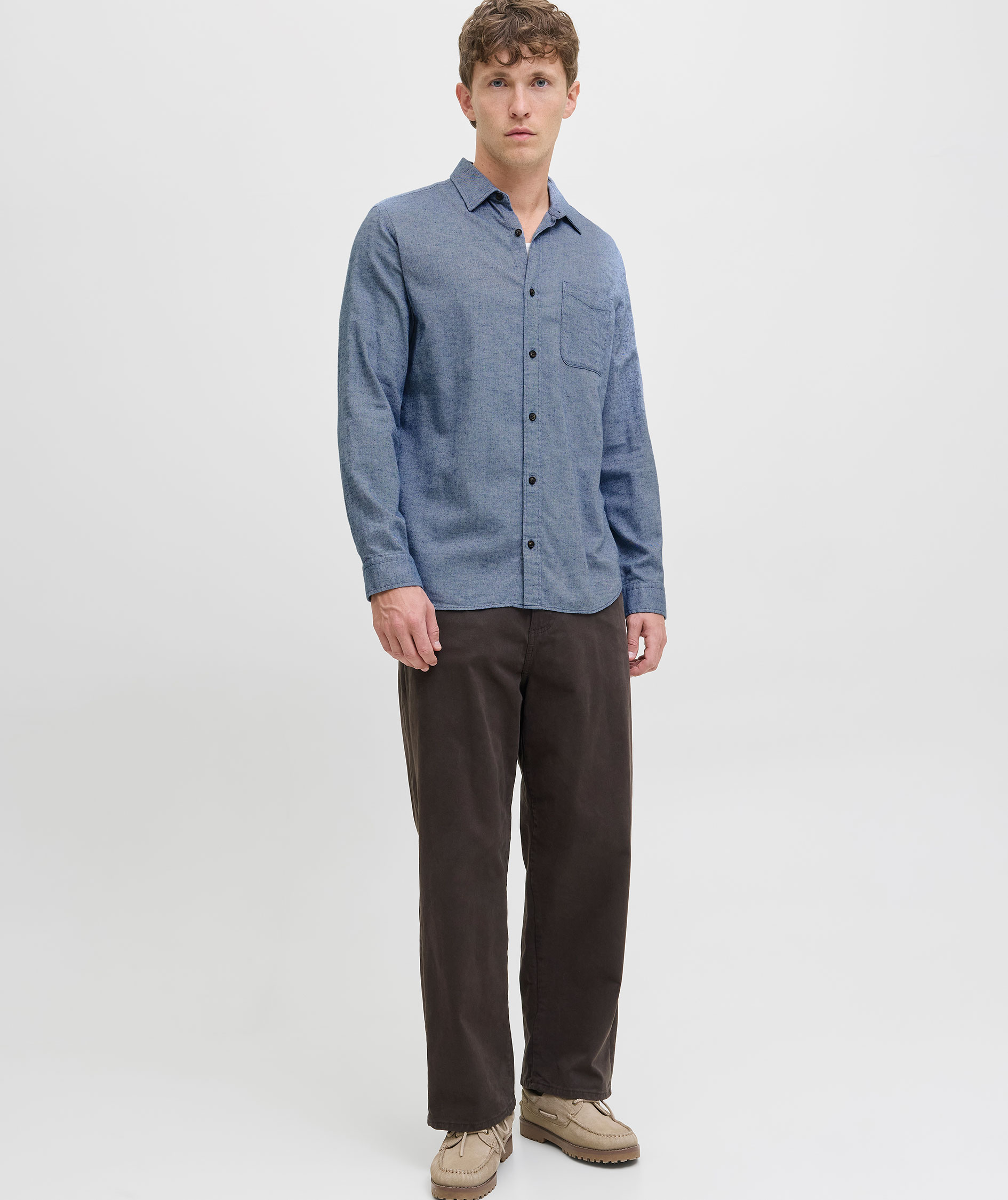 Jack & Jones JJECLASSIC Melange skjorte, Faded Denim, large image number 6