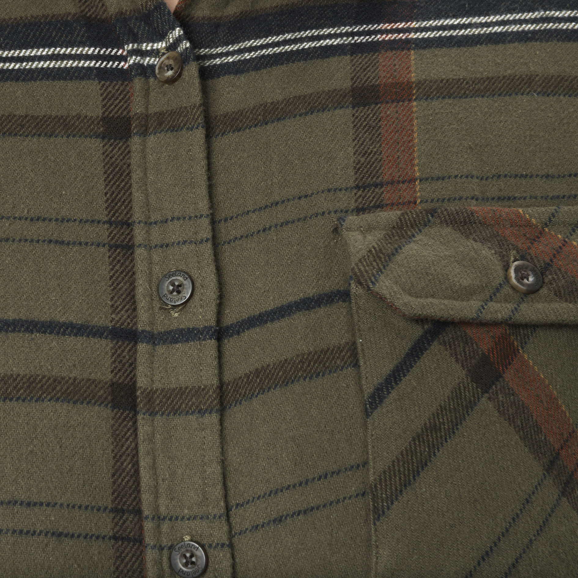 Seeland Skye women's flannel shirt, Grape leaf/Terracotta check, large image number 7
