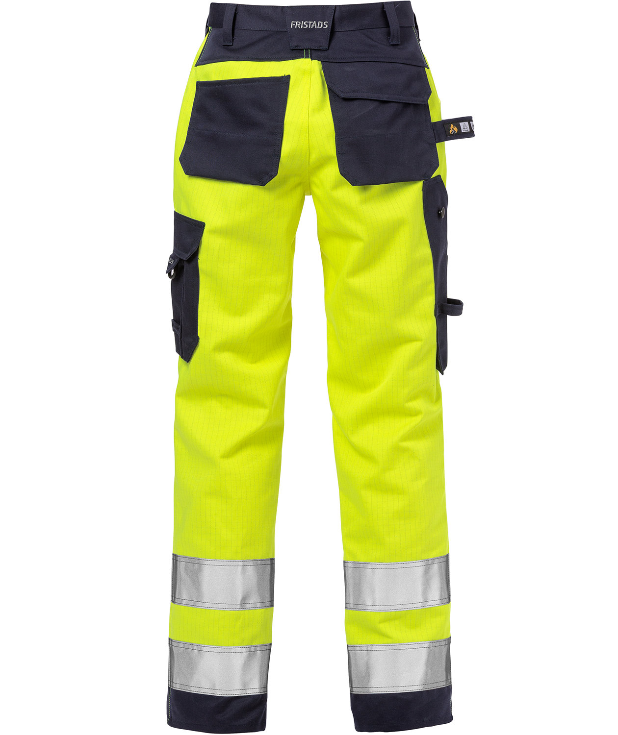 Fristads Flame dame h&aring;ndverkerbukse, Hi-Vis gul/marinebl&aring;, large image number 1