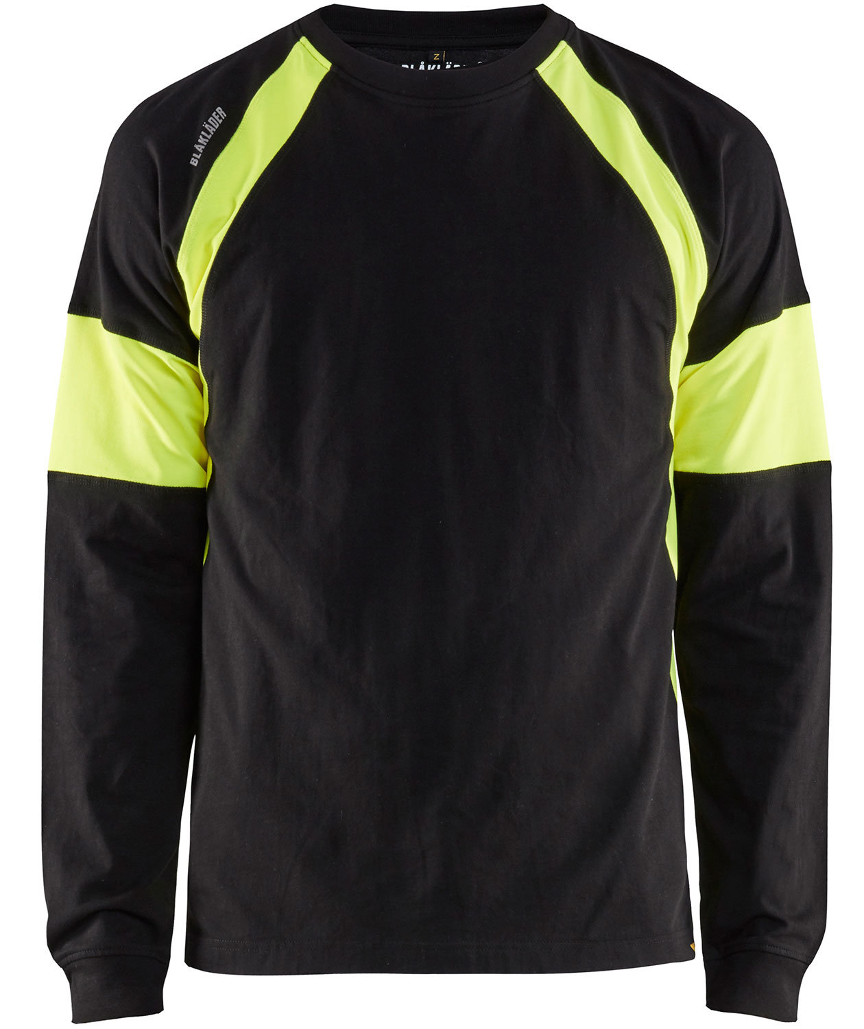 Bl&aring;kl&auml;der lang&aelig;rmet T-shirt, Sort/Hi-Vis Gul