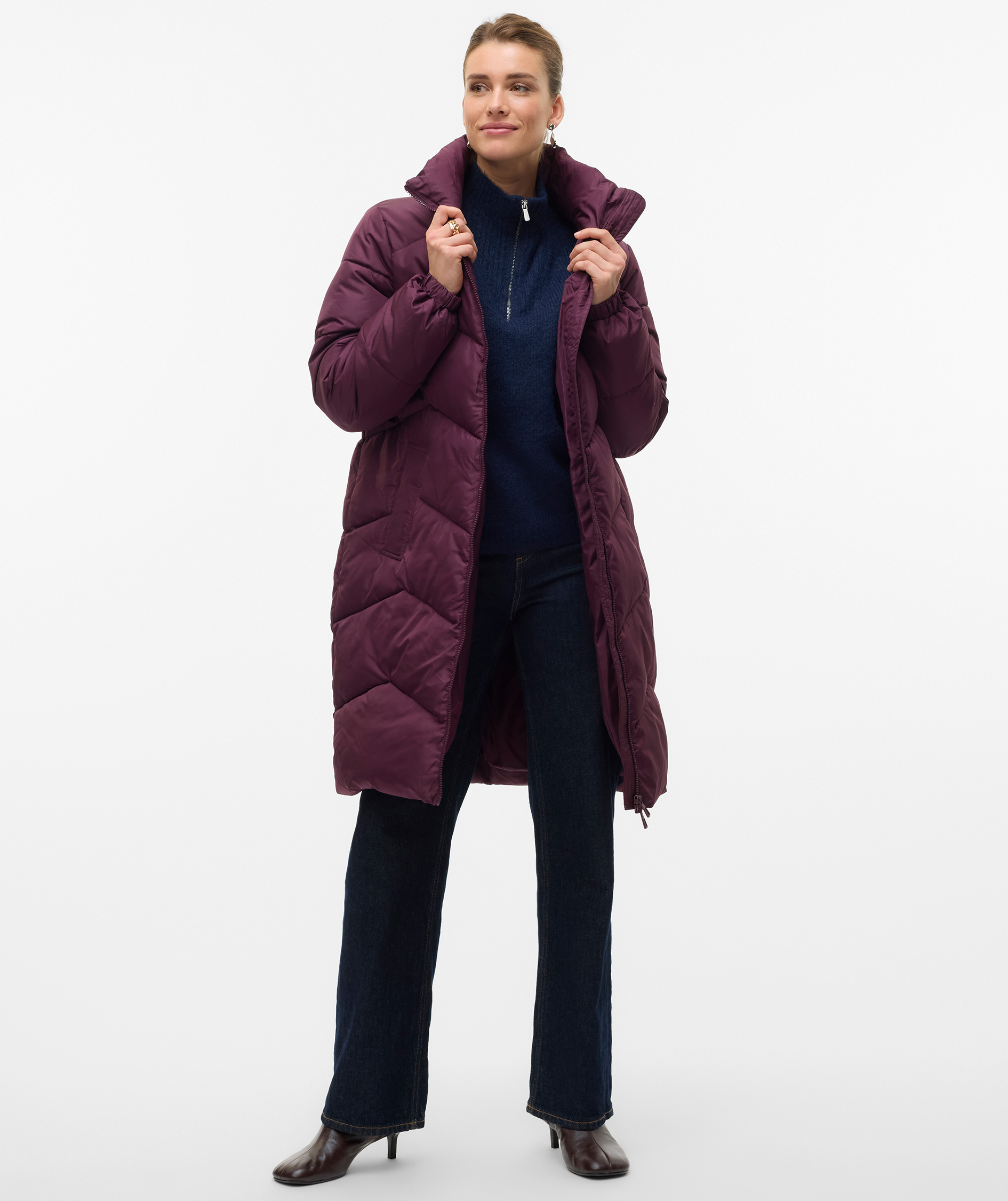 Vero Moda VMLIGARIO Langes Damen Steppjacke, Winetasting, large image number 5