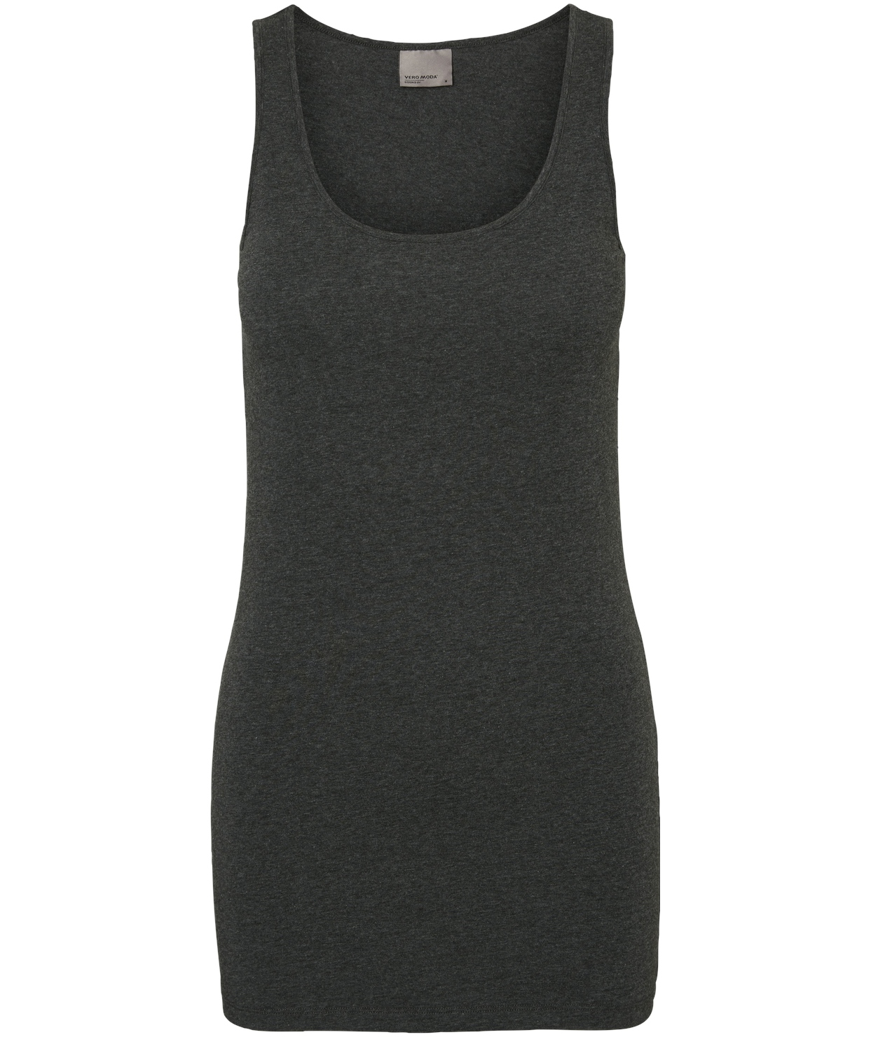 Vero Moda VMMAXI MY SOFT l&aring;ng linne dam, Dark Grey Melange, Dark Grey Melange, swatch