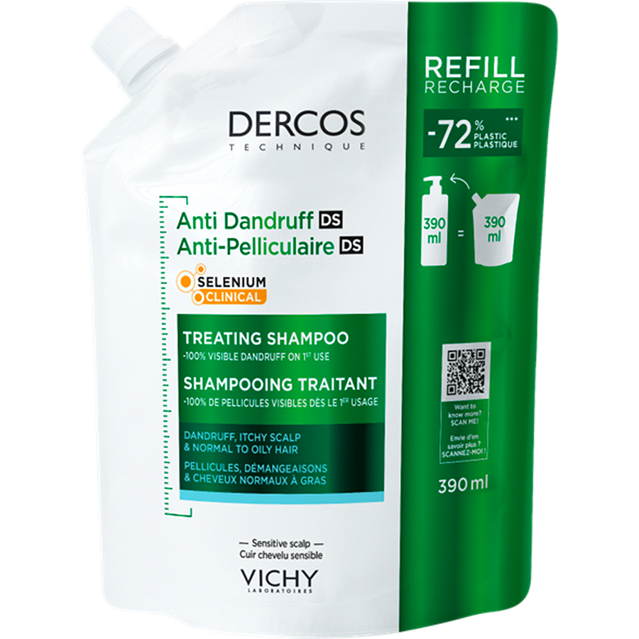 Vichy Dercos Anti-Dandruff Shampoo Oily/Normal Hair Refill