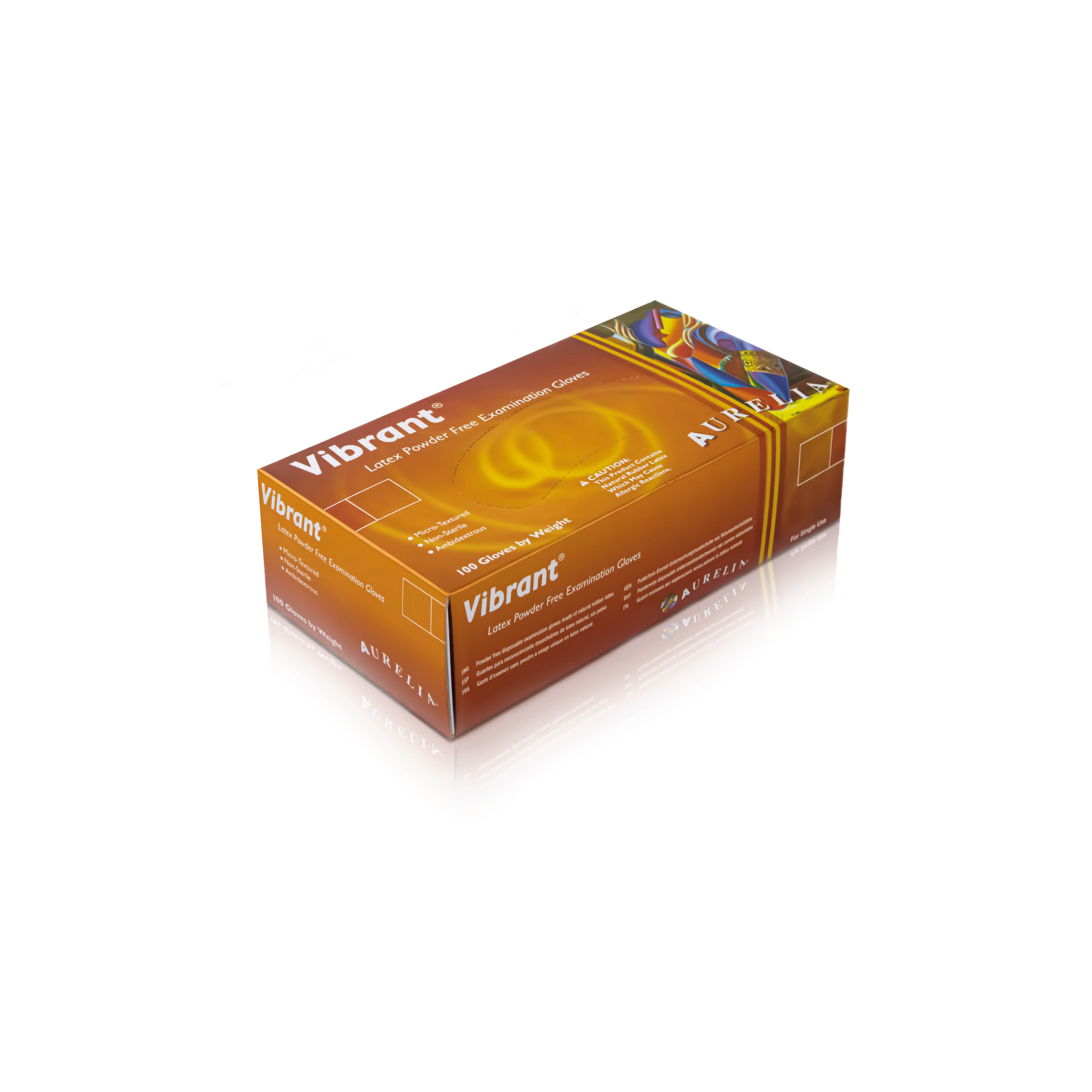 Aurelia Vibrant pudderfri latexhandske, 5,7g (100 stk)