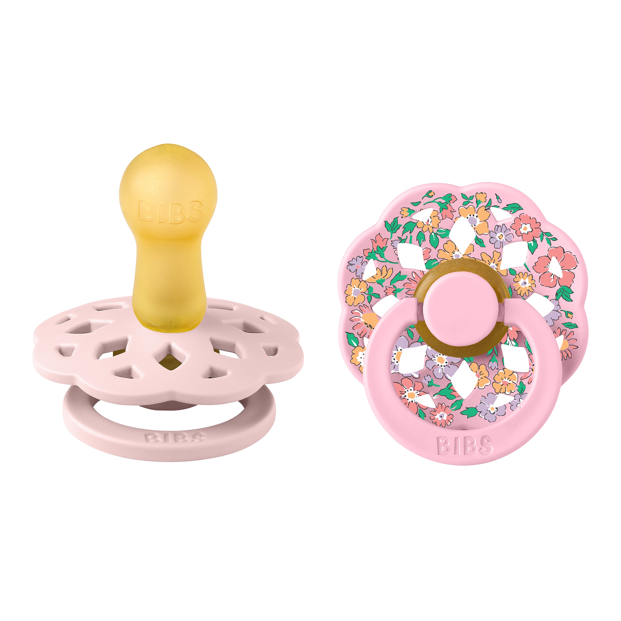 BIBS x Liberty Pacifier Boheme 2 PACK Oscar Meadow Latex Size 2 Blossom Mix
