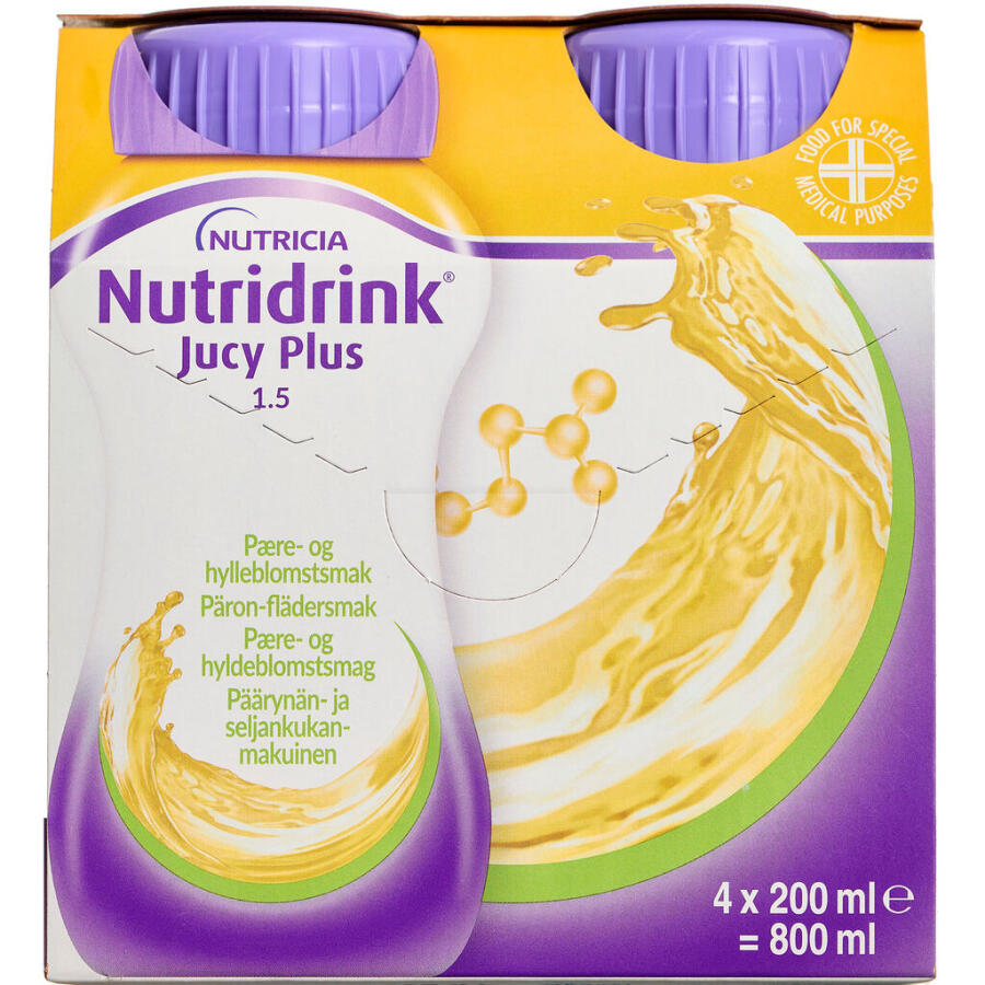 Nutridrink Jucy Plus Pære-hyldeblomstsmag
