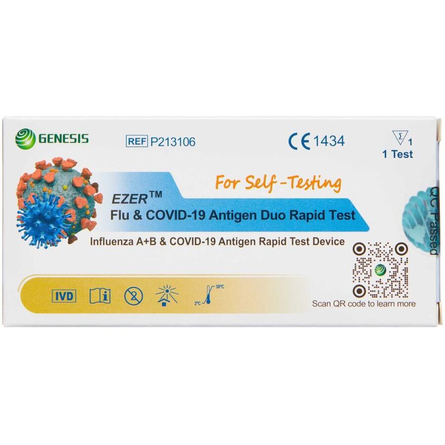 Ezer Flu & Covid-19 Antigen Duo Hjemme Test