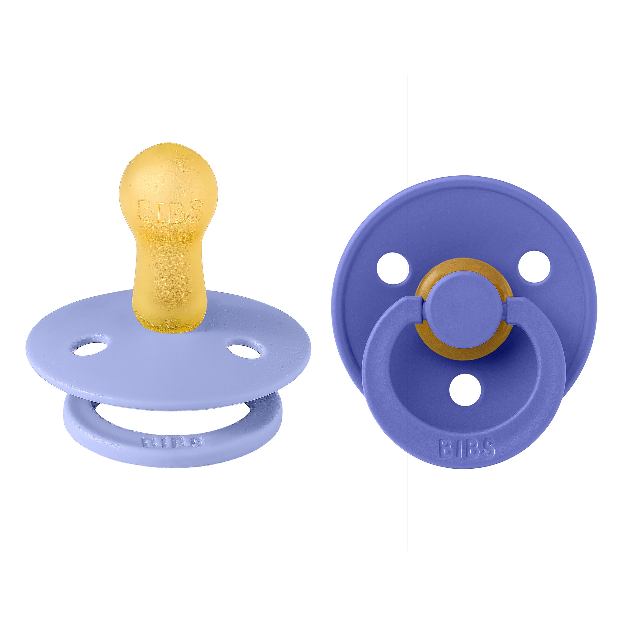 BIBS Pacifier Colour 2 PACK Latex Size 2 Hush/Grape