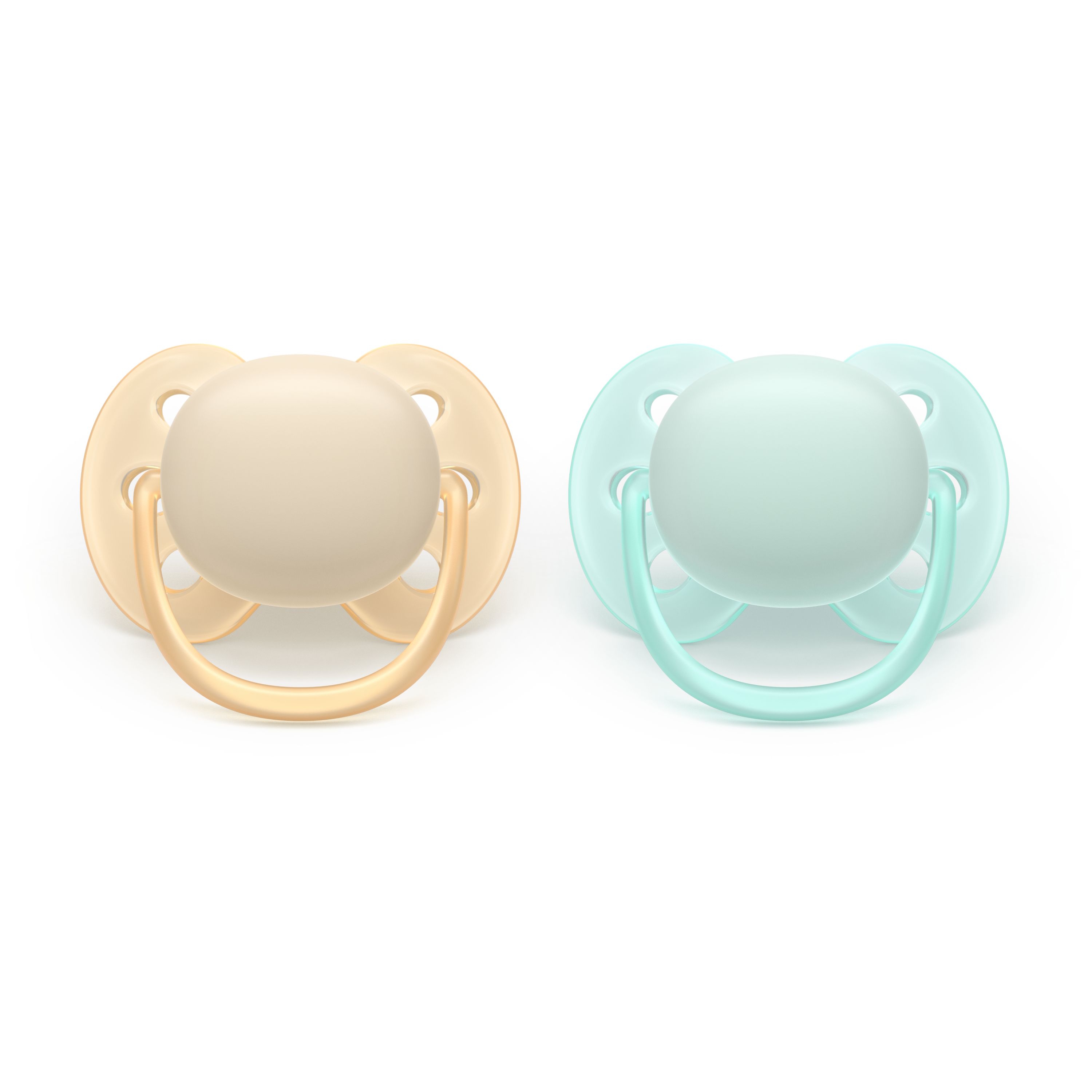 Philips Avent Pacifier ultra soft, 0-6m, abrikos / mint