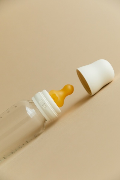 BIBS Baby Glass Bottle Naturgummi Slow Flow Ivory
