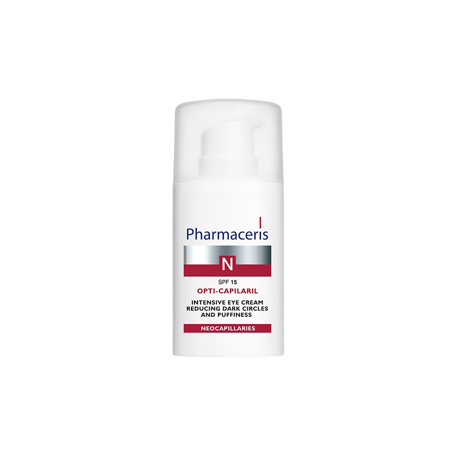Pharmaceris N Opti-Capilaril intensiv øjencreme til reducering af mørke rander og hævelser under øjnene SPF 15
