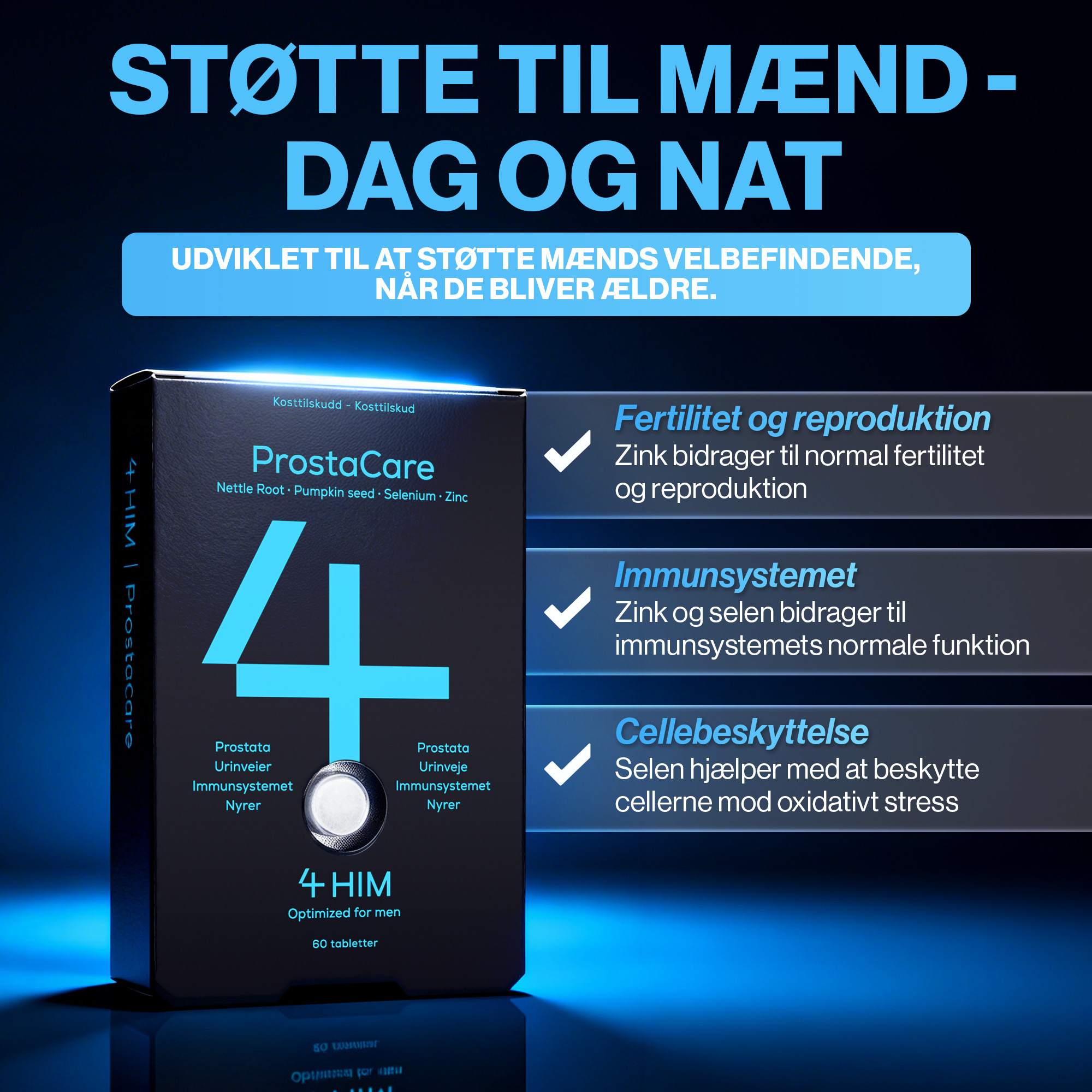 4 HIM ProstaCare 60 stk (Bemærk dato)