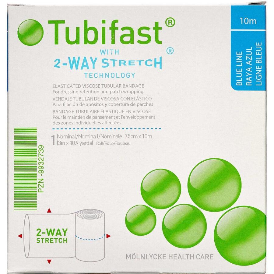 Tubifast 2-WAY Stretch BLÅ 7,5 cm x 10 m.