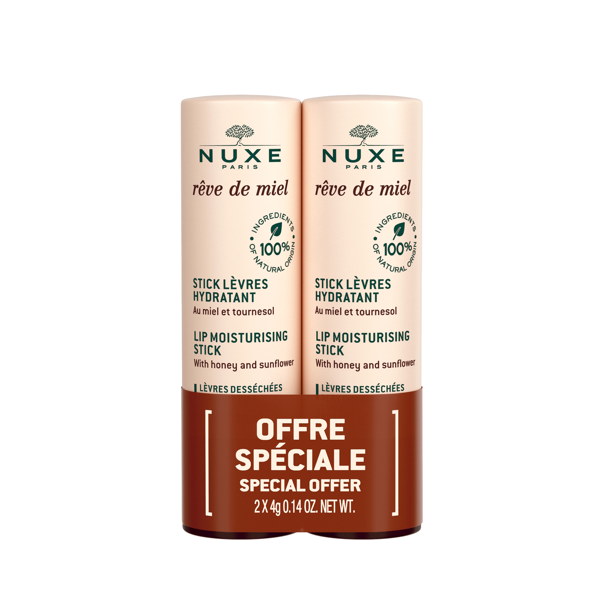 NUXE Rêve de Miel Lip Moisturising Stick Duopack