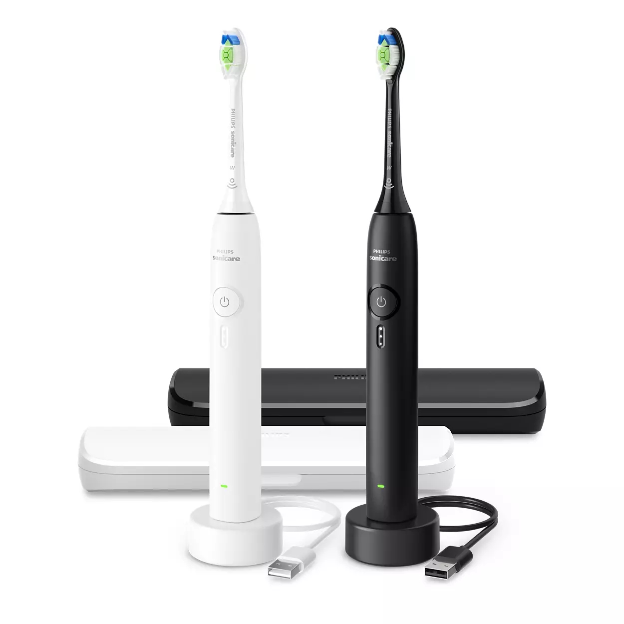 Philips Sonicare 3100 Genopladelig tandbørste, 2 elektriske tandbørster inkluderet