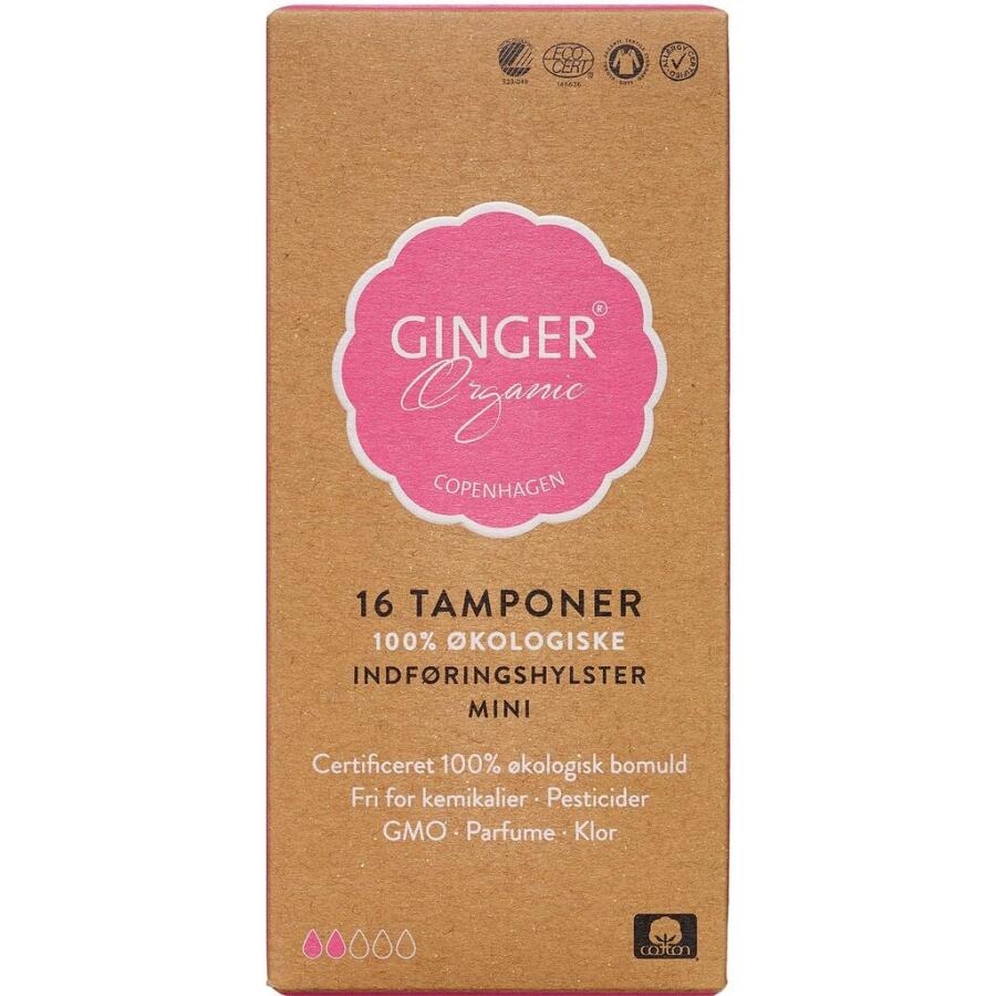 GingerOrganic Tampon Med Indføringshylster Mini