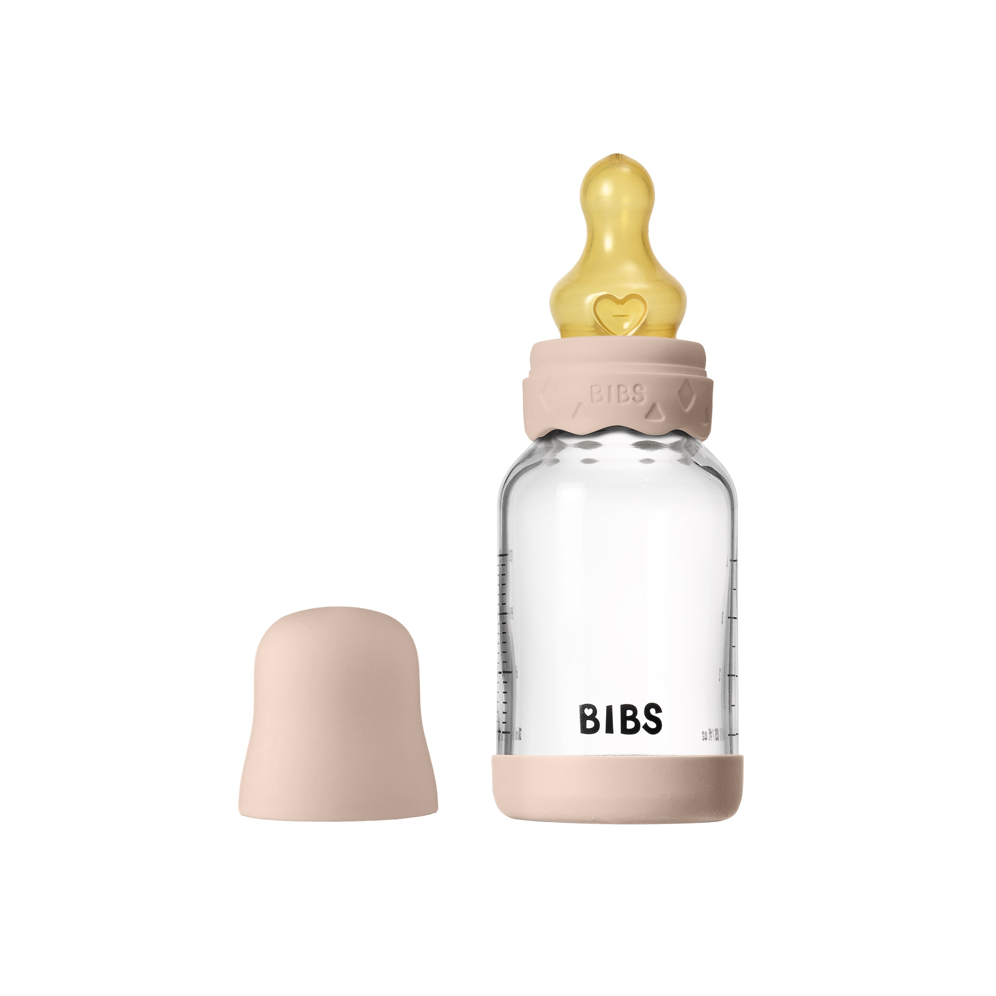 BIBS Baby Glass Boheme Bottle Naturgummi Slow Flow Blush