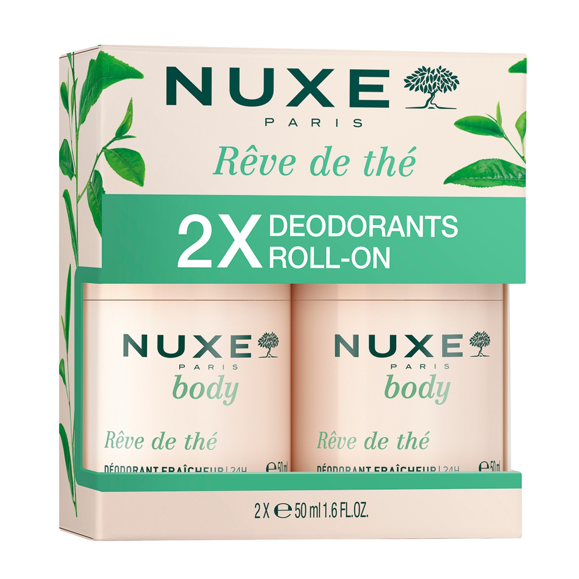 NUXE Rêve de Thé FRESH-FEEL DEODORANT 24H Deo Duopack