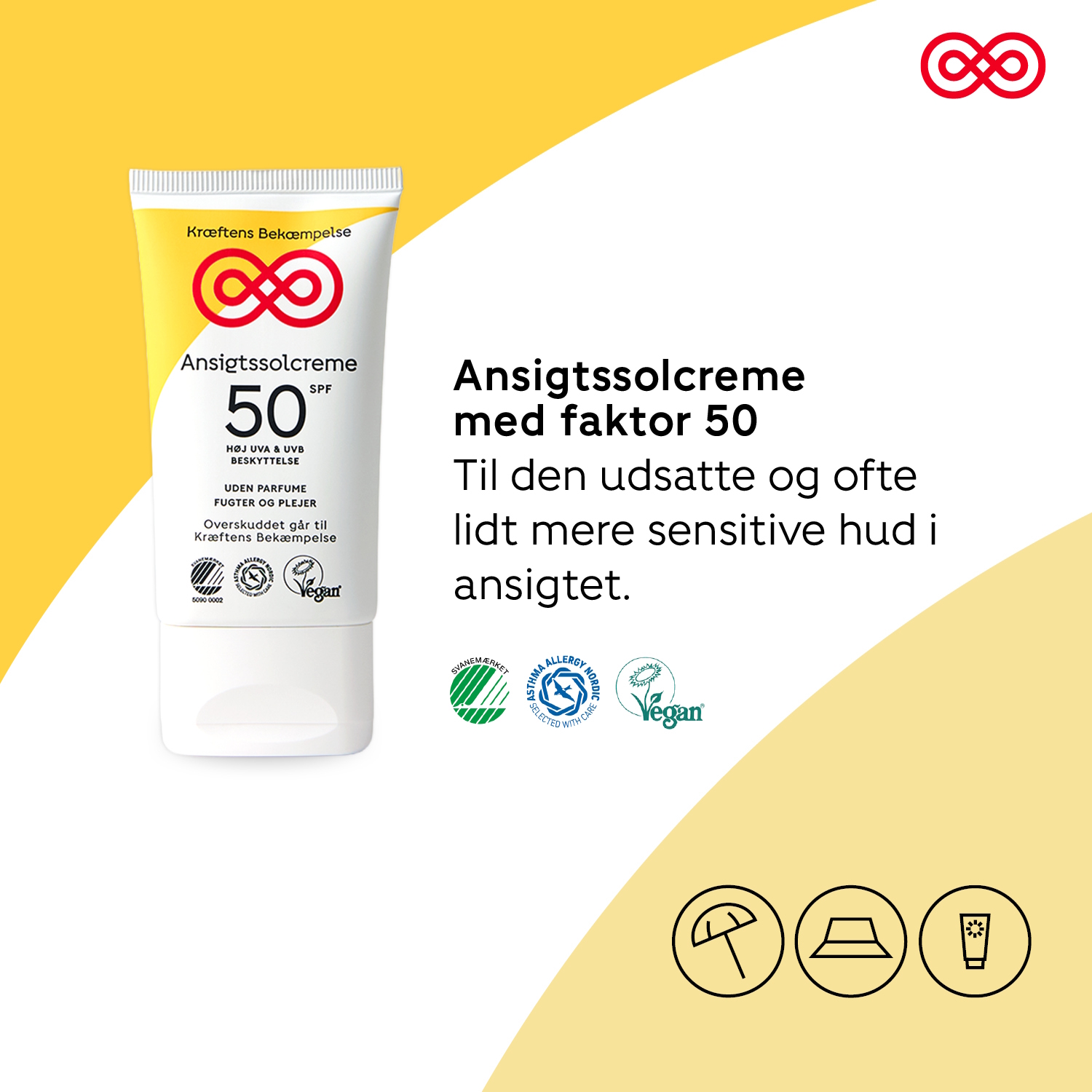 Kræftens Bekæmpelse Ansigtssolcreme SPF 50
