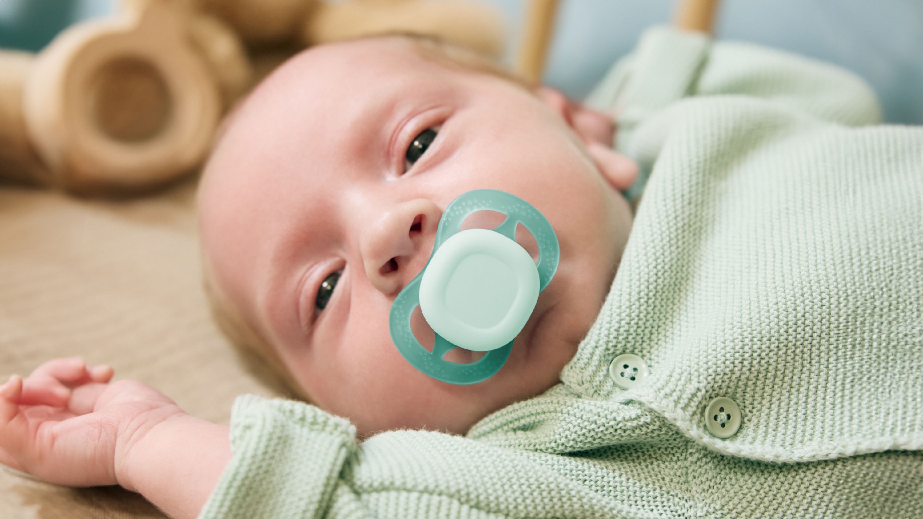 Philips Avent Pacifier ultra start, 0-2m, Grøn / Blå