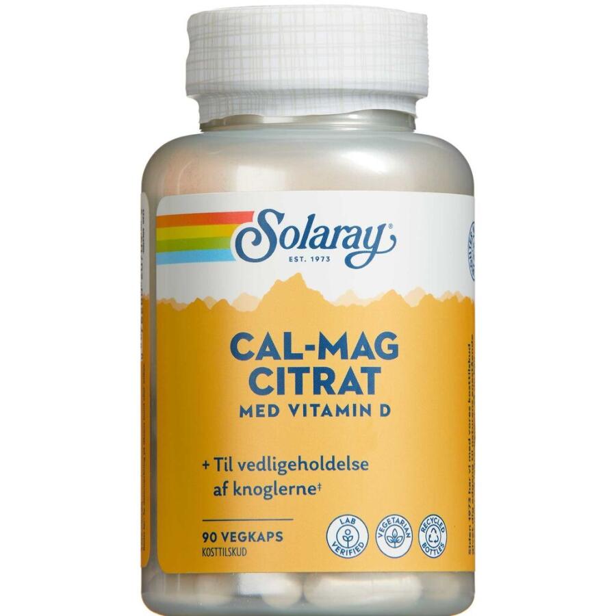 Solaray Cal-Mag Citrat + D-Vitamin Kapsler